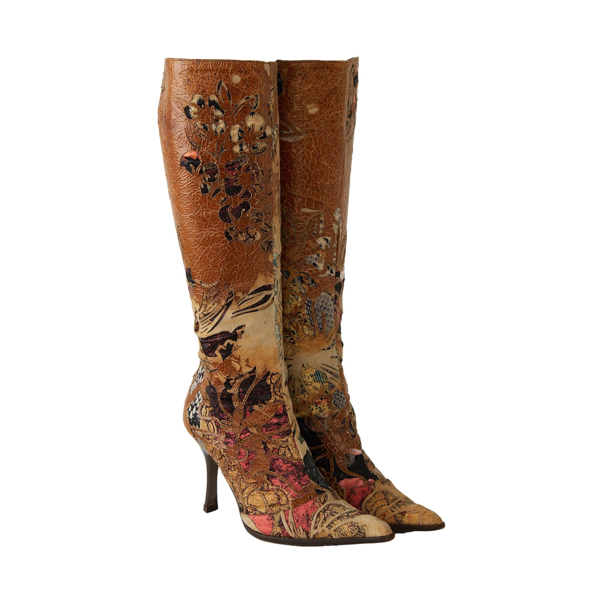 Roberto Cavalli Cut-Out Heel Boots – Treasures of NYC display picture 2