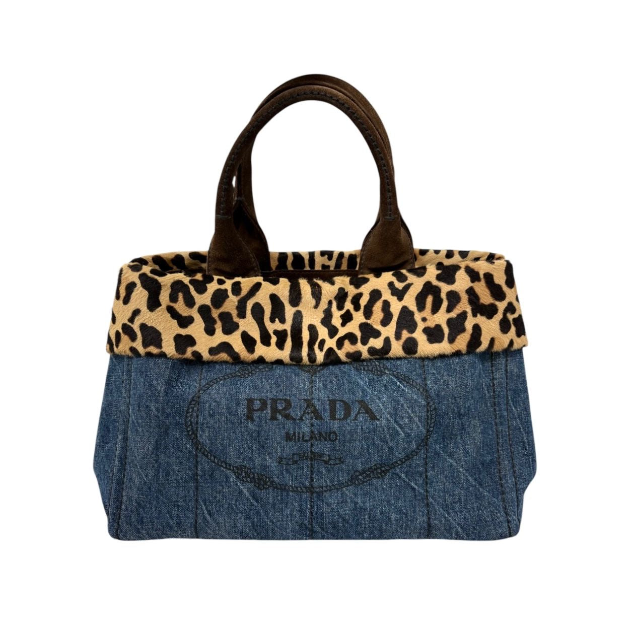 Prada Cheetah Print Denim Top Handle Bag – Treasures of NYC