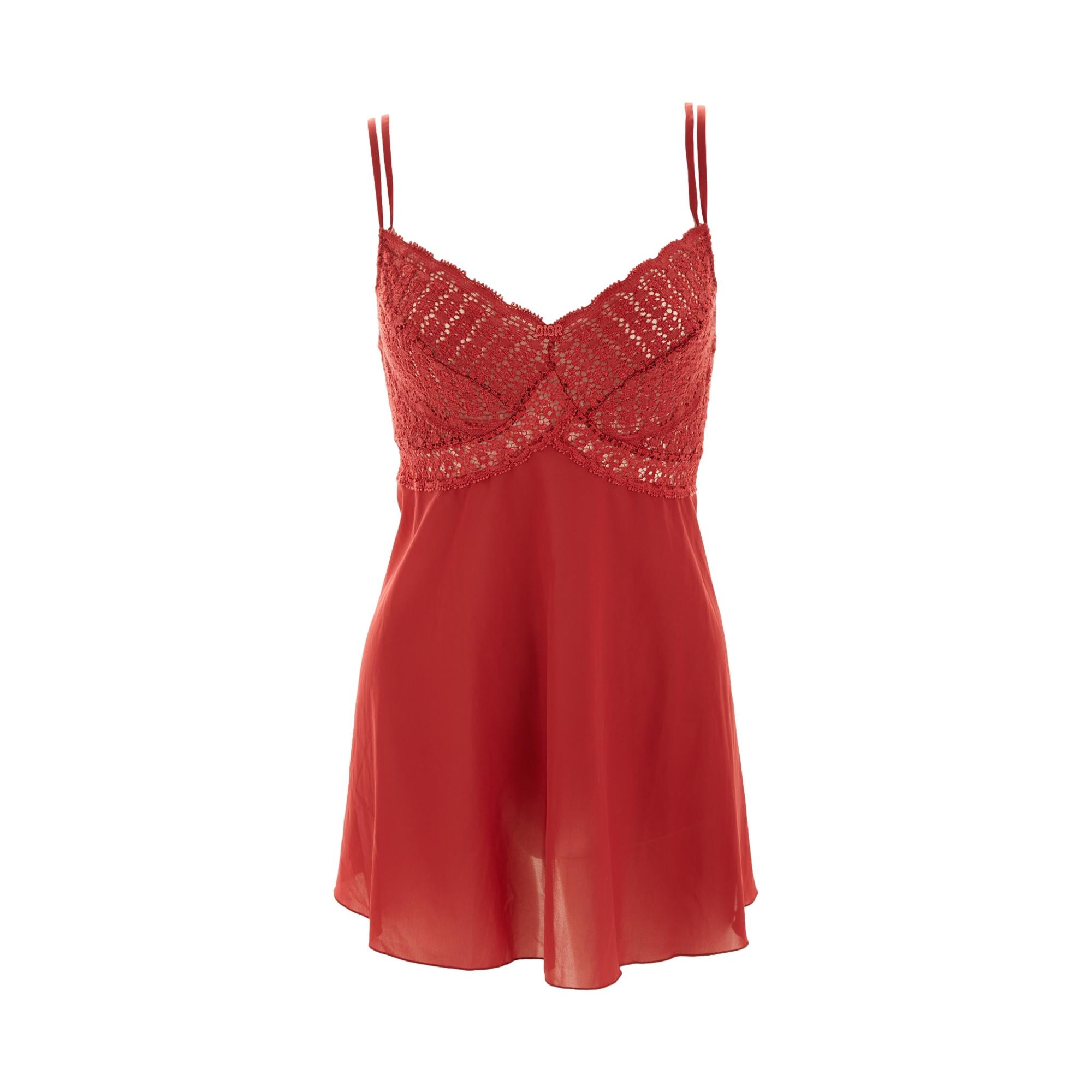 Christian Dior Lace Mini Dress ディオール ドレス Dior Red Silk Lace Mini Dress – Treasures of NYC