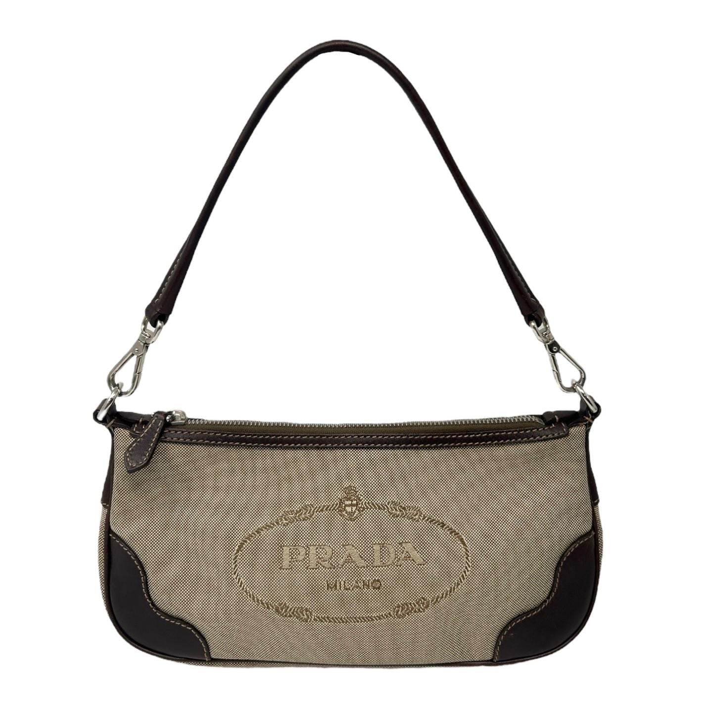 Prada Brown Canvas Mini Shoulder Bag – Treasures of NYC