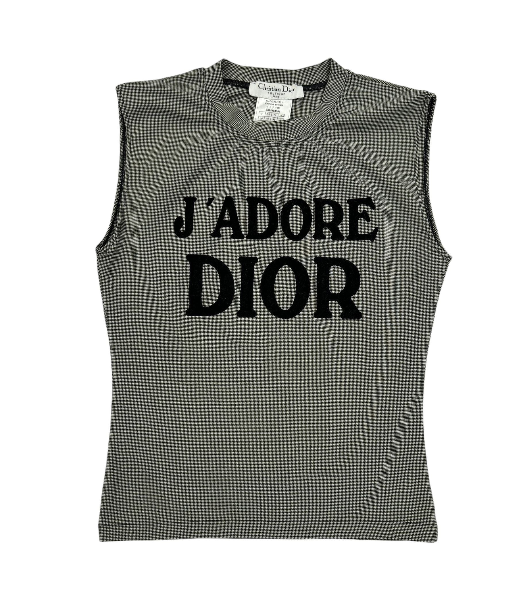 Christian Dior J'ADORE DIOR タンクトップ J'Adore Dior Black + White Houndstooth Tank – Treasures of NYC