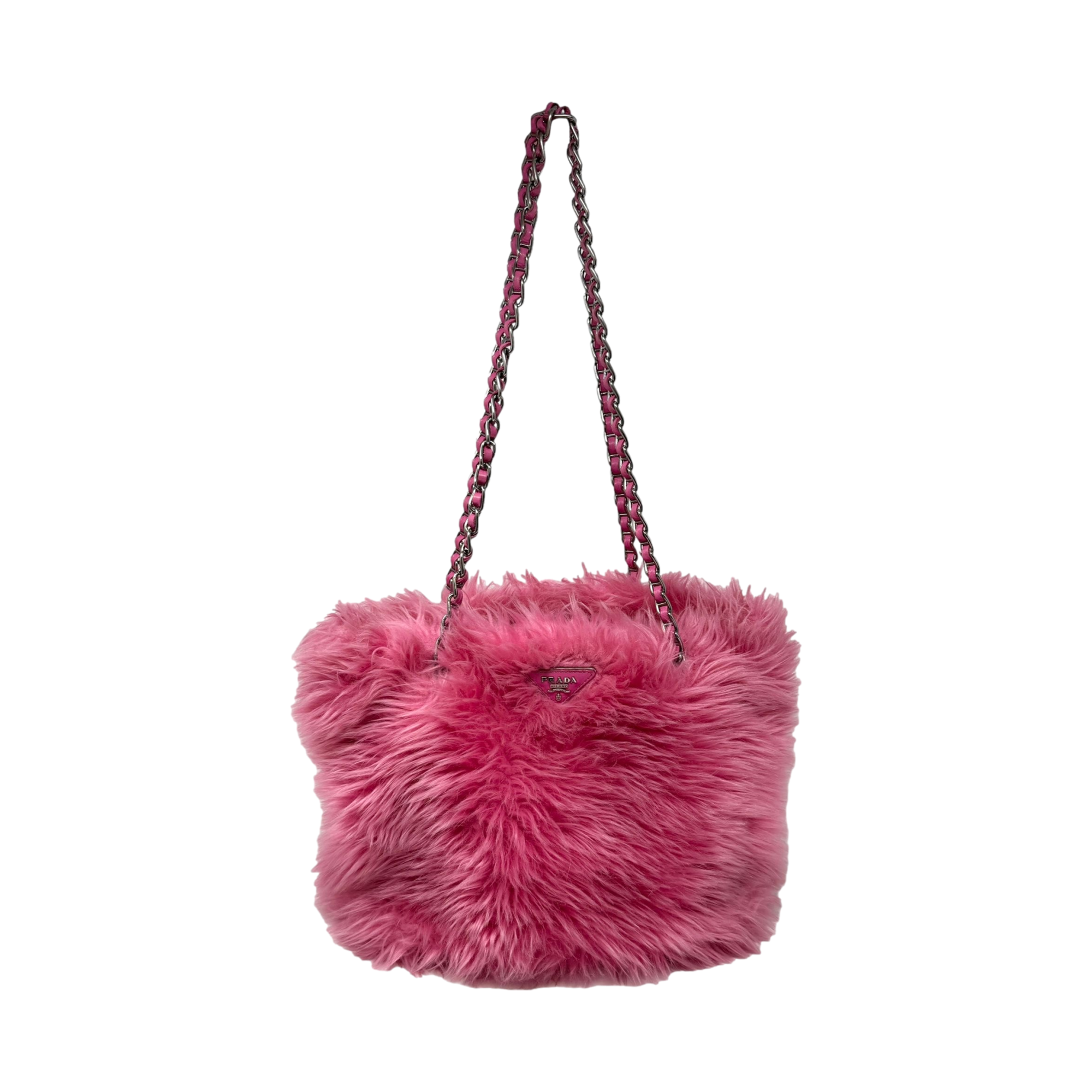 Prada Pink Fur Chain Bag – Treasures of NYC