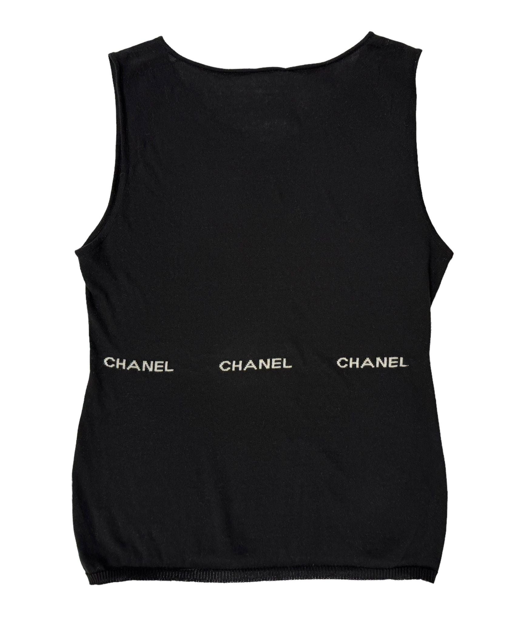 Chanel Black Logo Tank