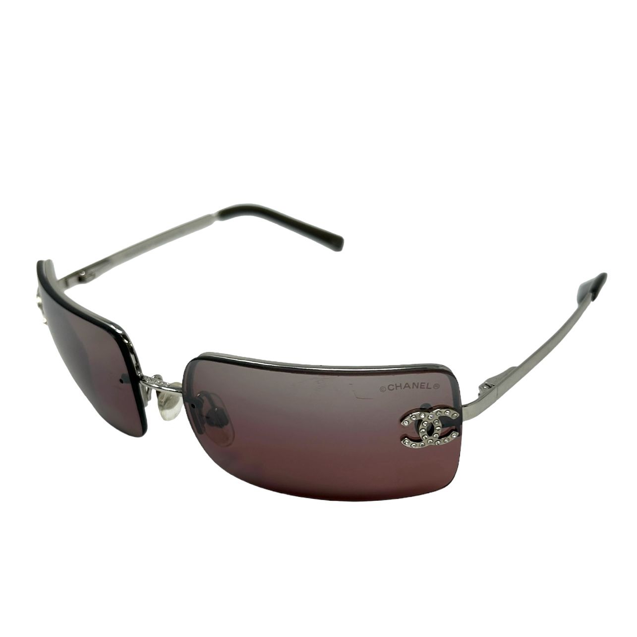 CHANEL Deep Purple Sunglasses Chanel Dark Purple Rimless Sunglasses – Treasures of NYC main image 4