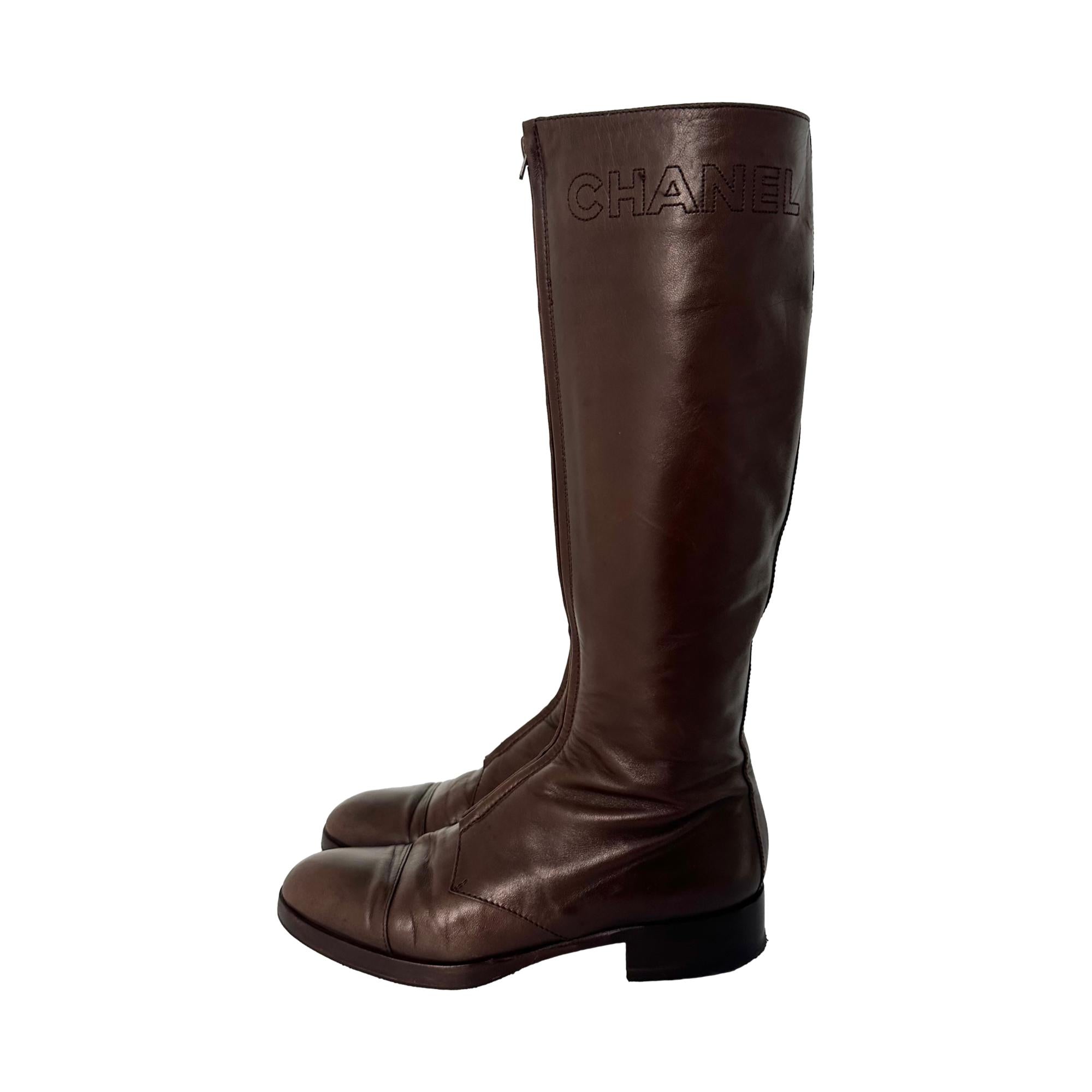Chanel Dark Brown Leather Riding Boots – Treasures of NYC