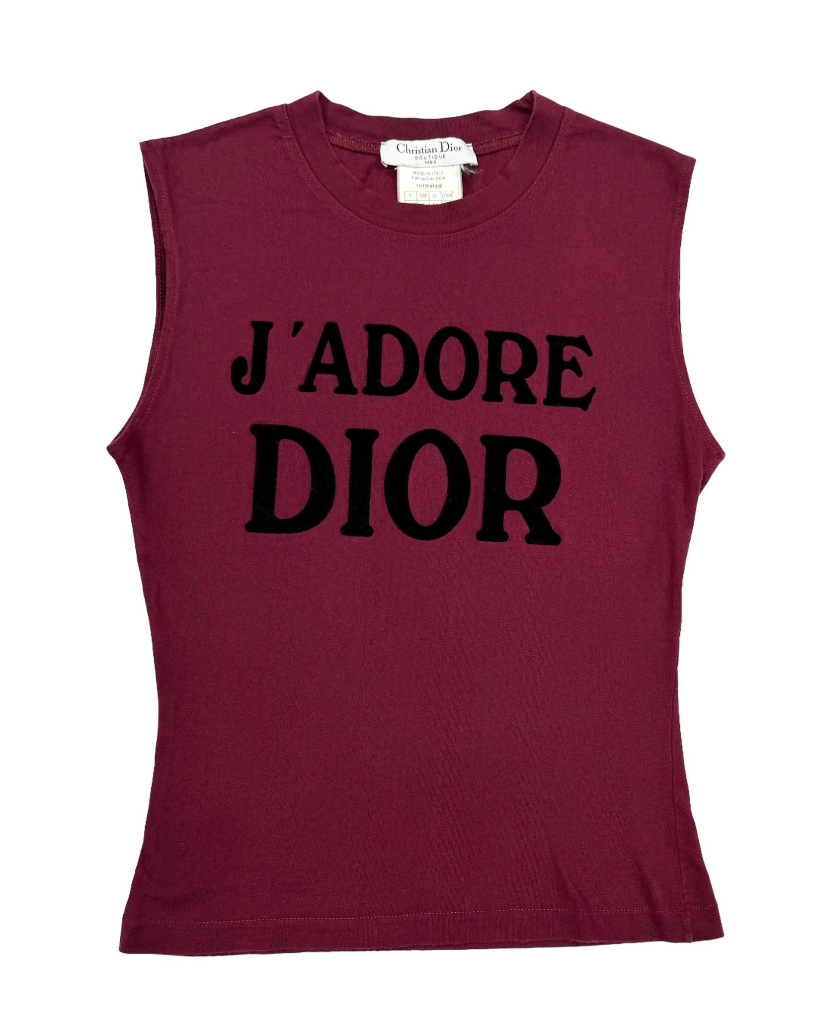Dior 'J'Adore' Maroon Logo Tank main image 1