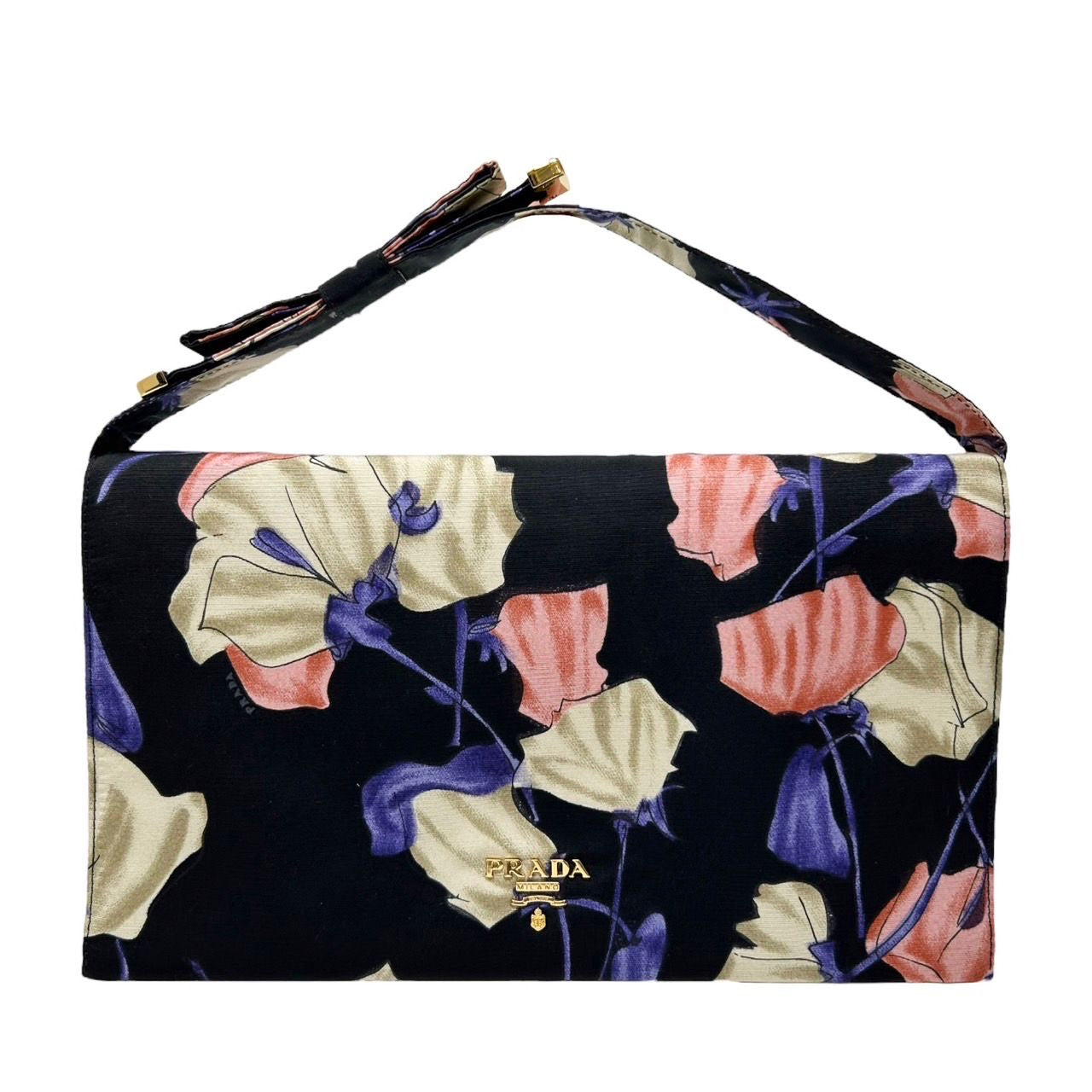 Prada 'flower' Mini Shopping Bag in Black