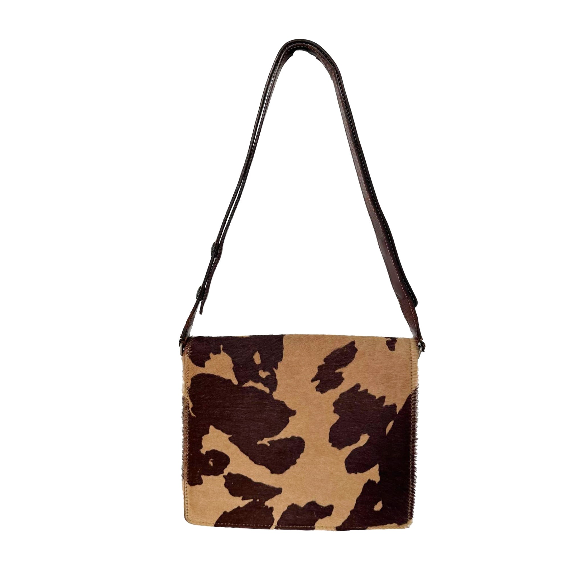 Fendi Brown Cowprint Calfhair Shoulder Bag