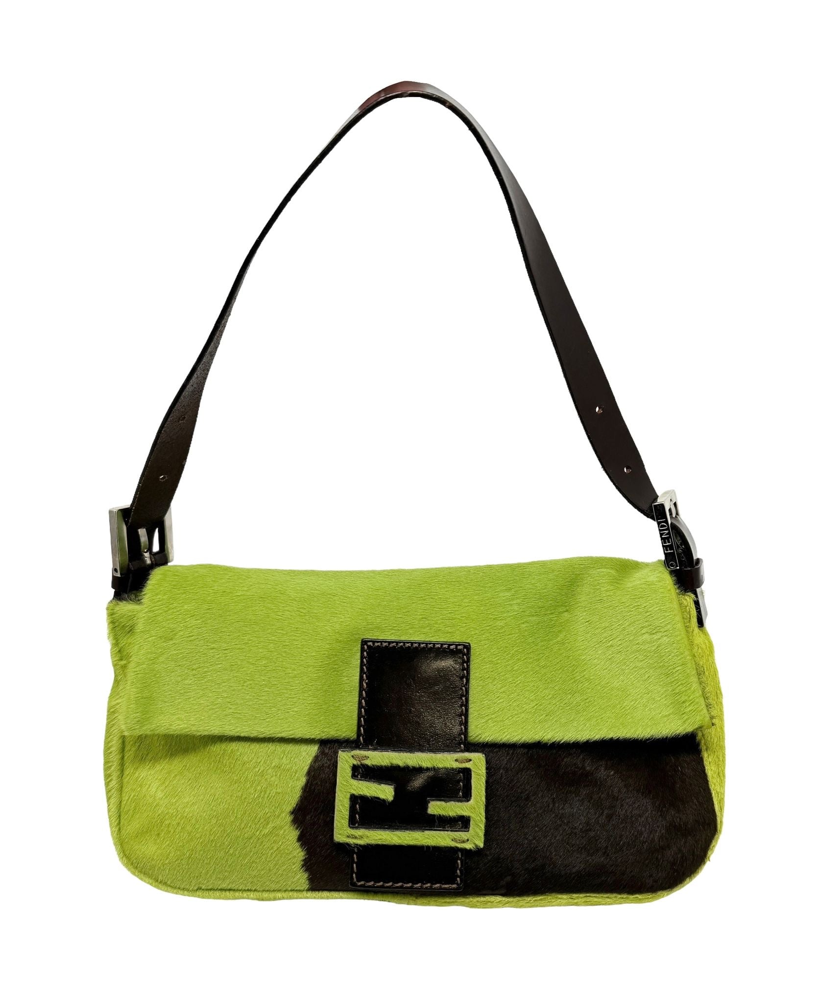 バッグ FENDI Baguette Green Pony Hair Shoulder FENDI Baguette Green Pony Hair Shoulder