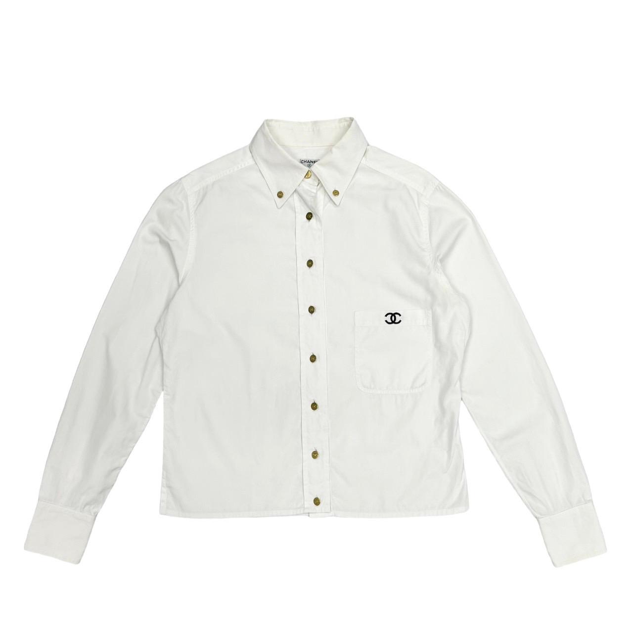 chanel white dress shirt Chanel White Vintage Dress, Very Rare