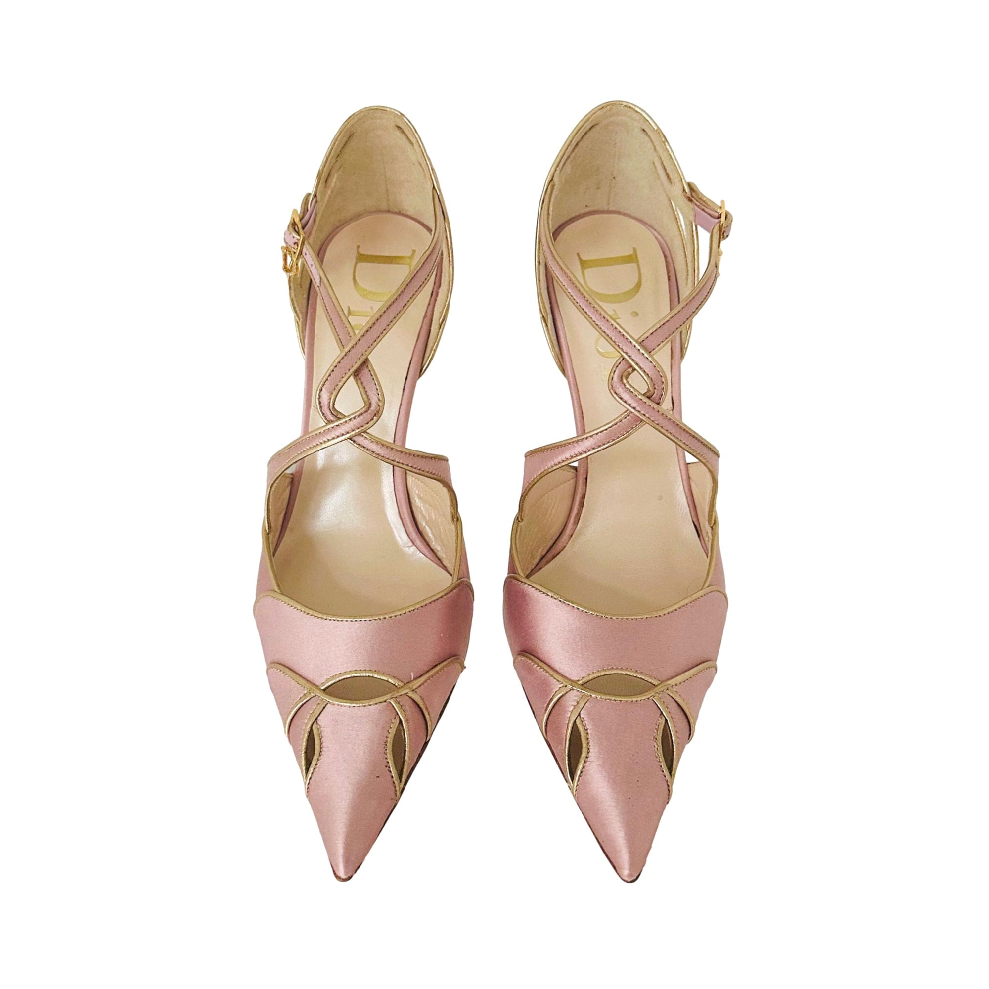 Dior Pink Satin Charm Heels