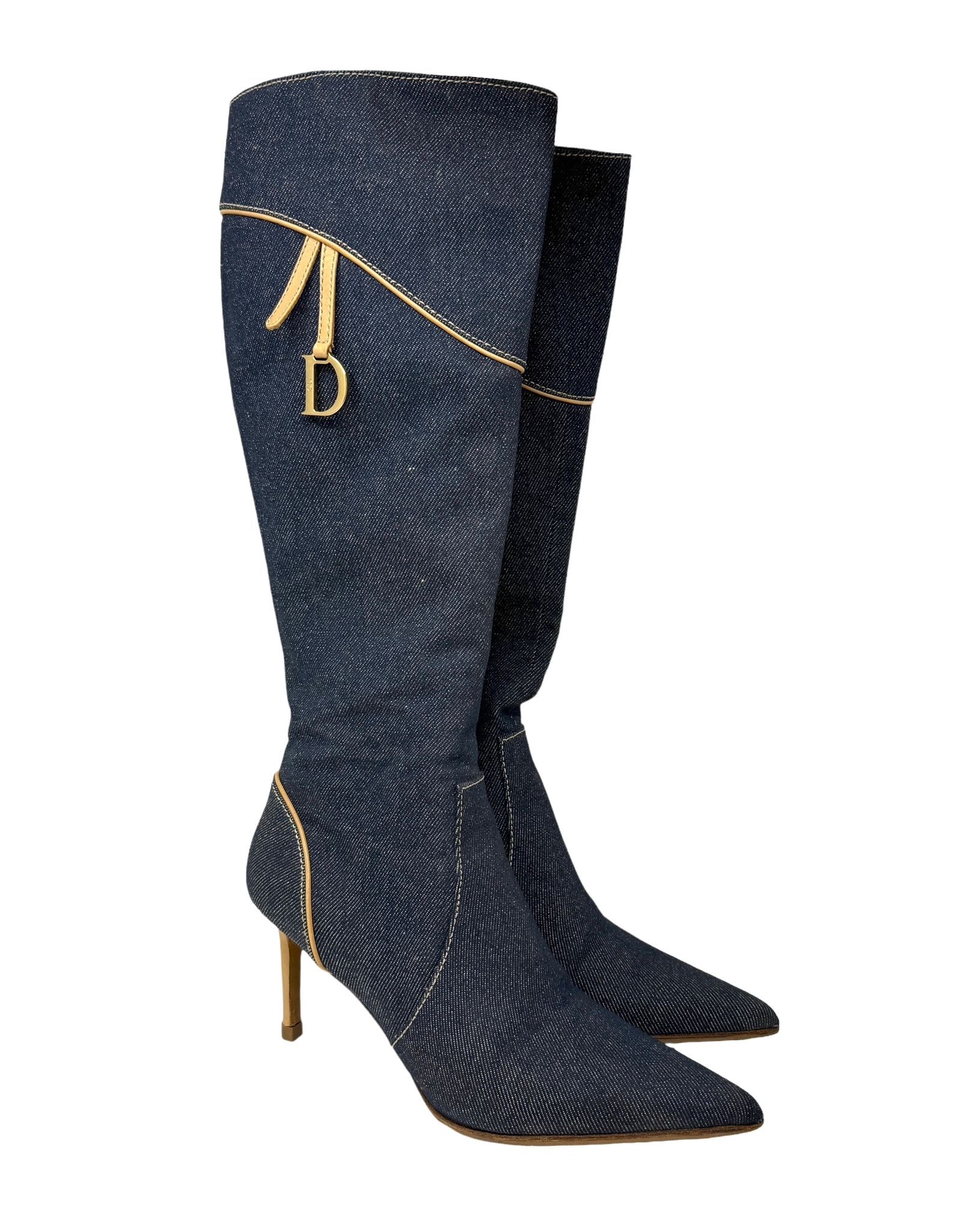 Dior Denim Logo Boots – Treasures of NYC