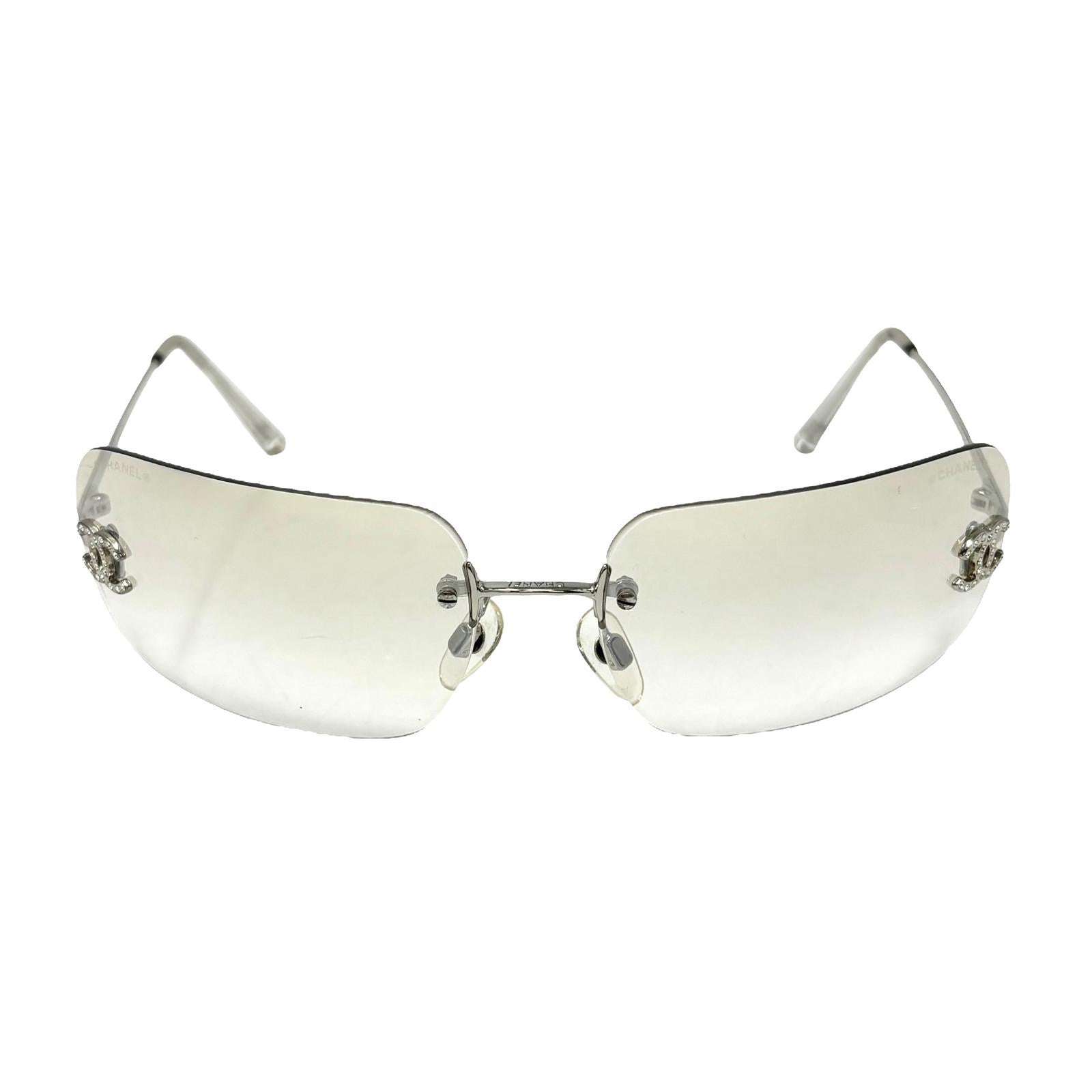 Chanel Clear Rhinestone Rimless Sunglasses – Treasures of NYC