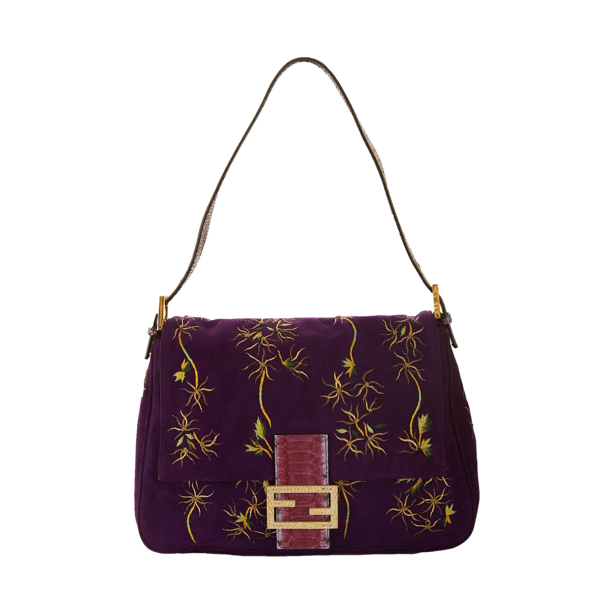 Fendi Purple Embroidered Mama Baguette Bag – Treasures of NYC