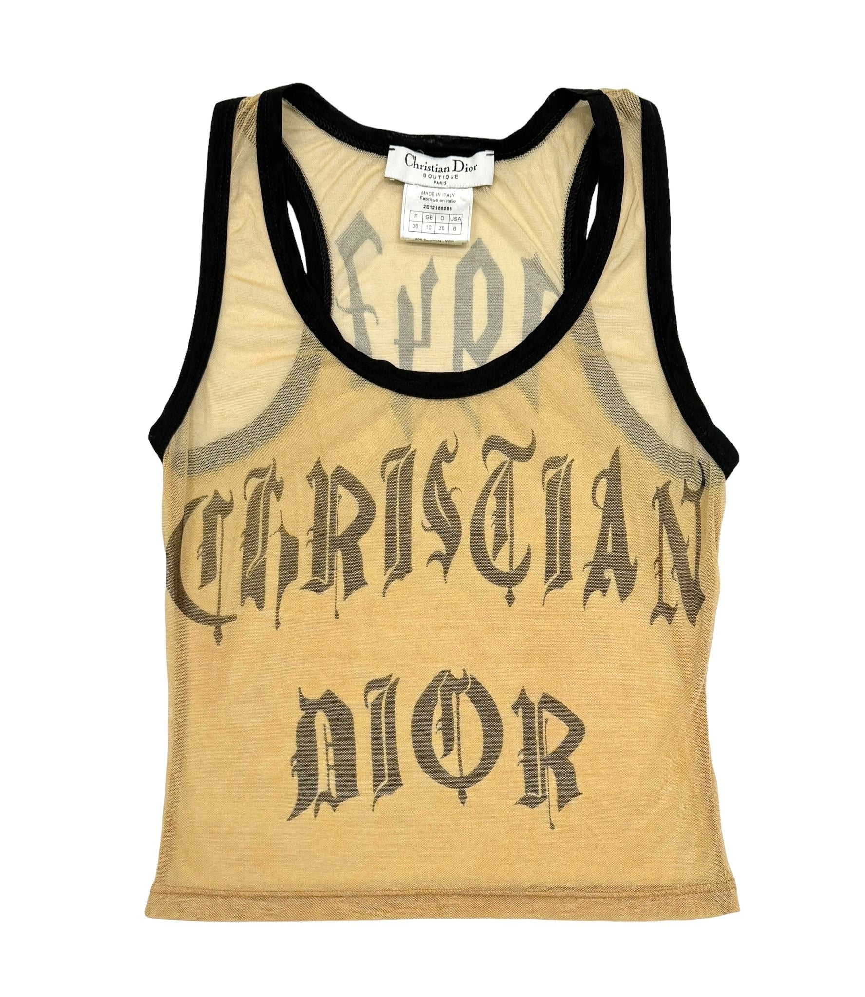 Dior Tan Mesh Gothic Tank – Treasures of NYC