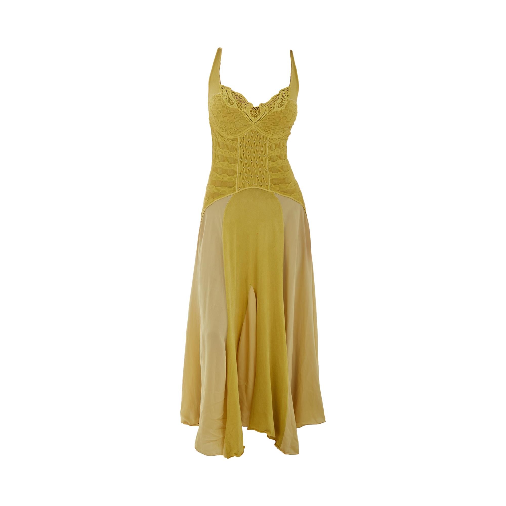 roberto cavalli slip dress With Lace in White Designer color name Roberto Cavalli S/S 2003 Lace