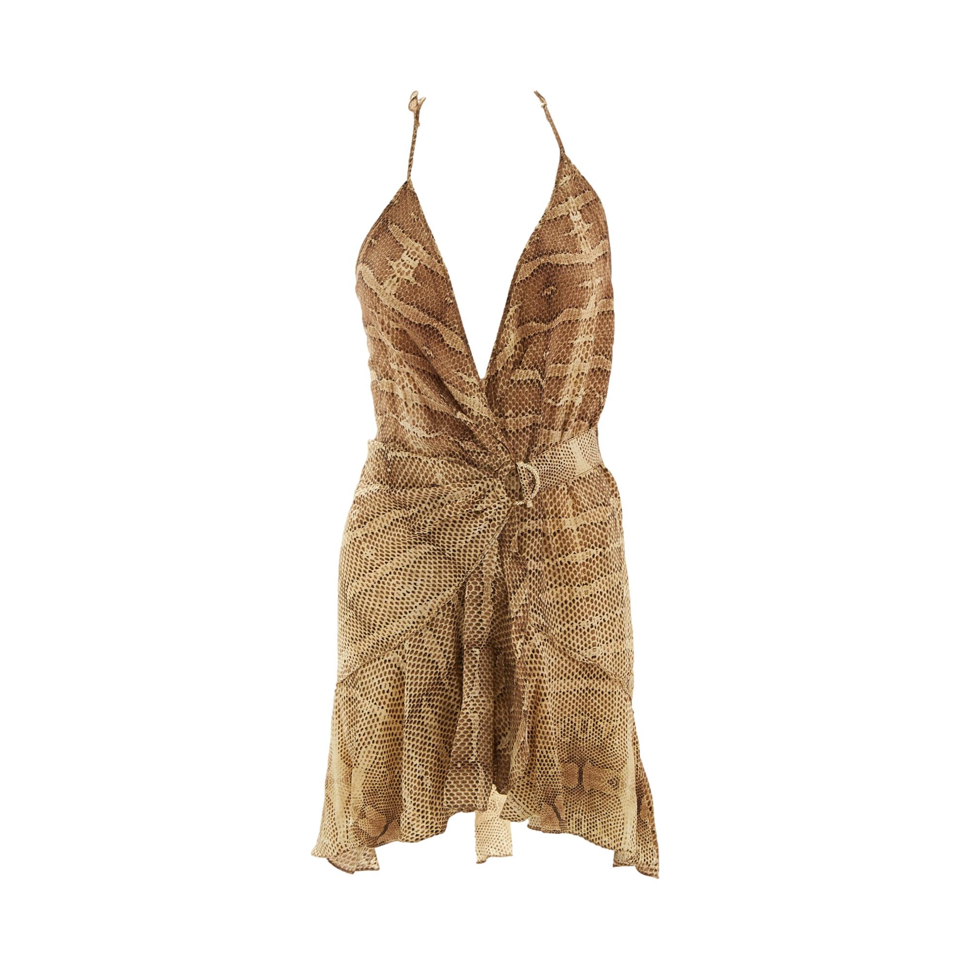Roberto Cavalli Snakeskin Print Mini Dress Roberto Cavalli Snakeskin Print Mini Dress