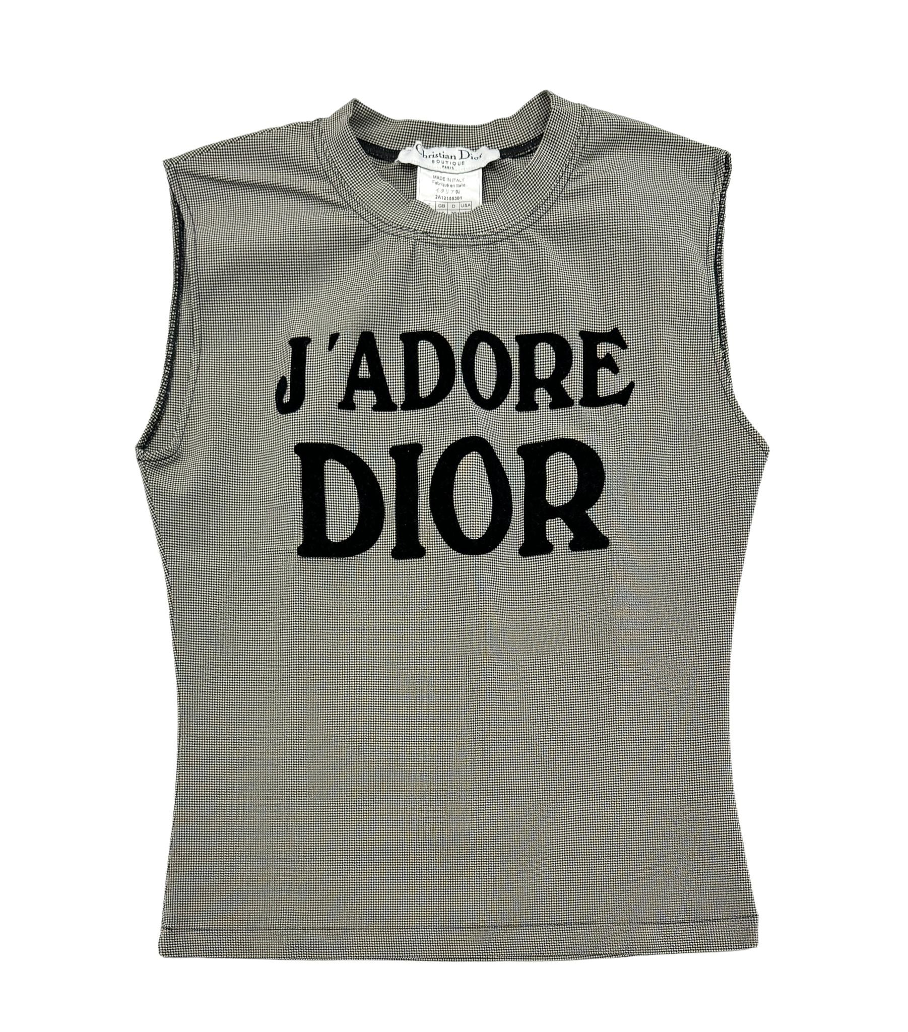 Dior 'J'Adore' Houndstooth Logo Tank