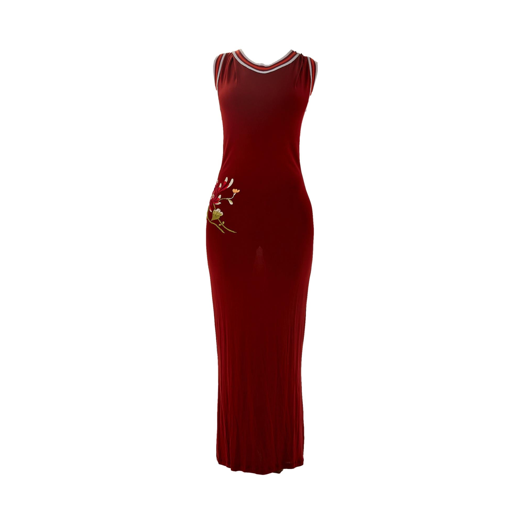 Jean Paul Gaultier Red Floral Embroidered Hooded Dress – Treasures of NYC