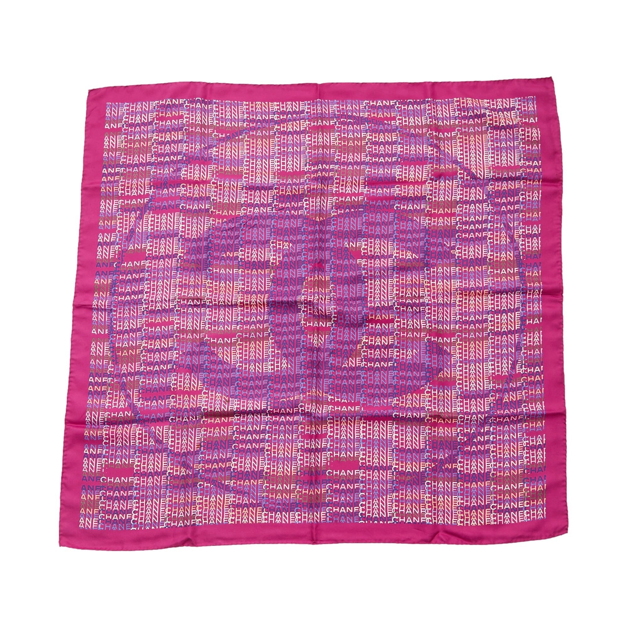 CHANEL ジュエリーパターン スカーフ 紫 Chanel Purple Silk Logo Pattern Scarf – Treasures of NYC