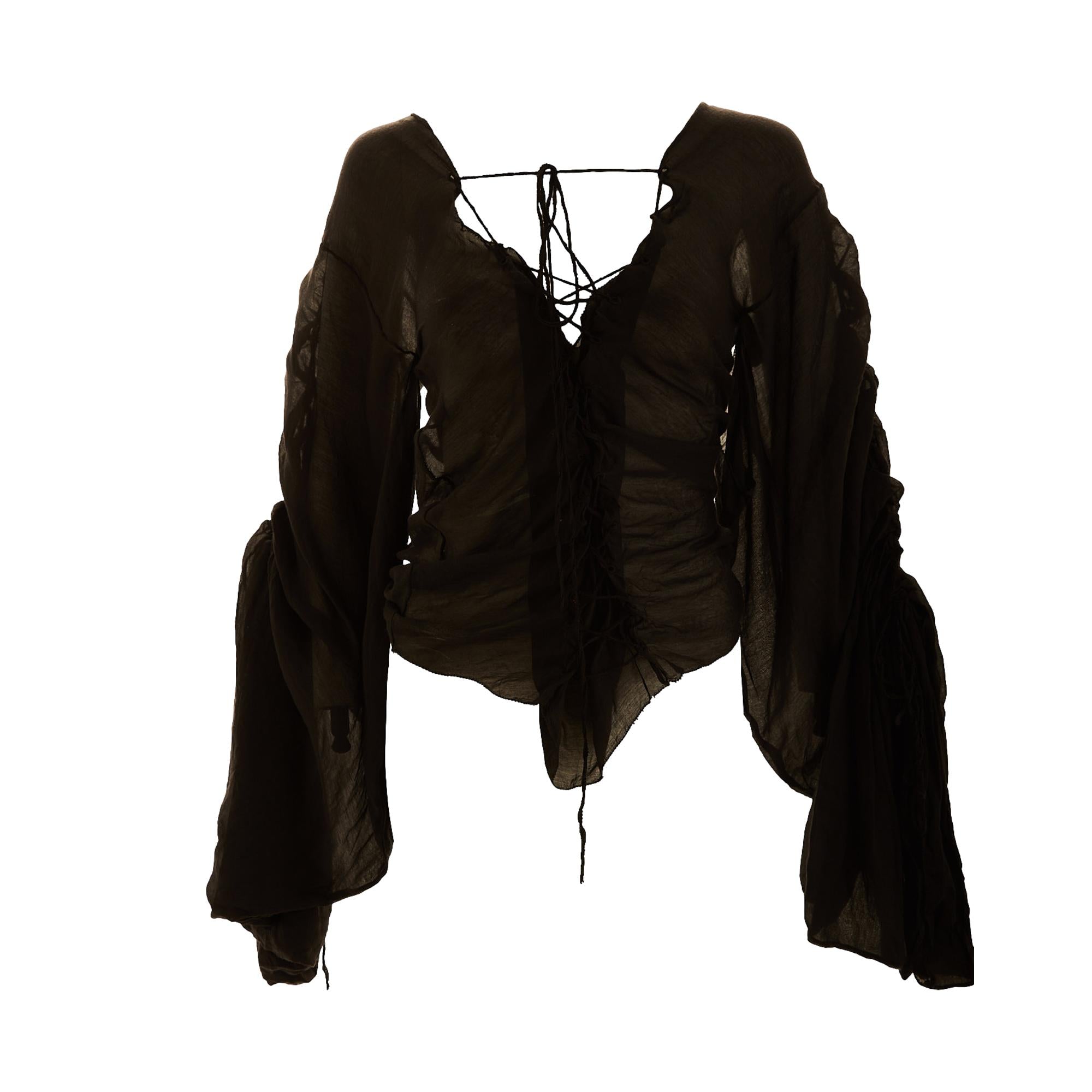 Gucci x Tom Ford Black Sheer Peasant Top – Treasures of NYC