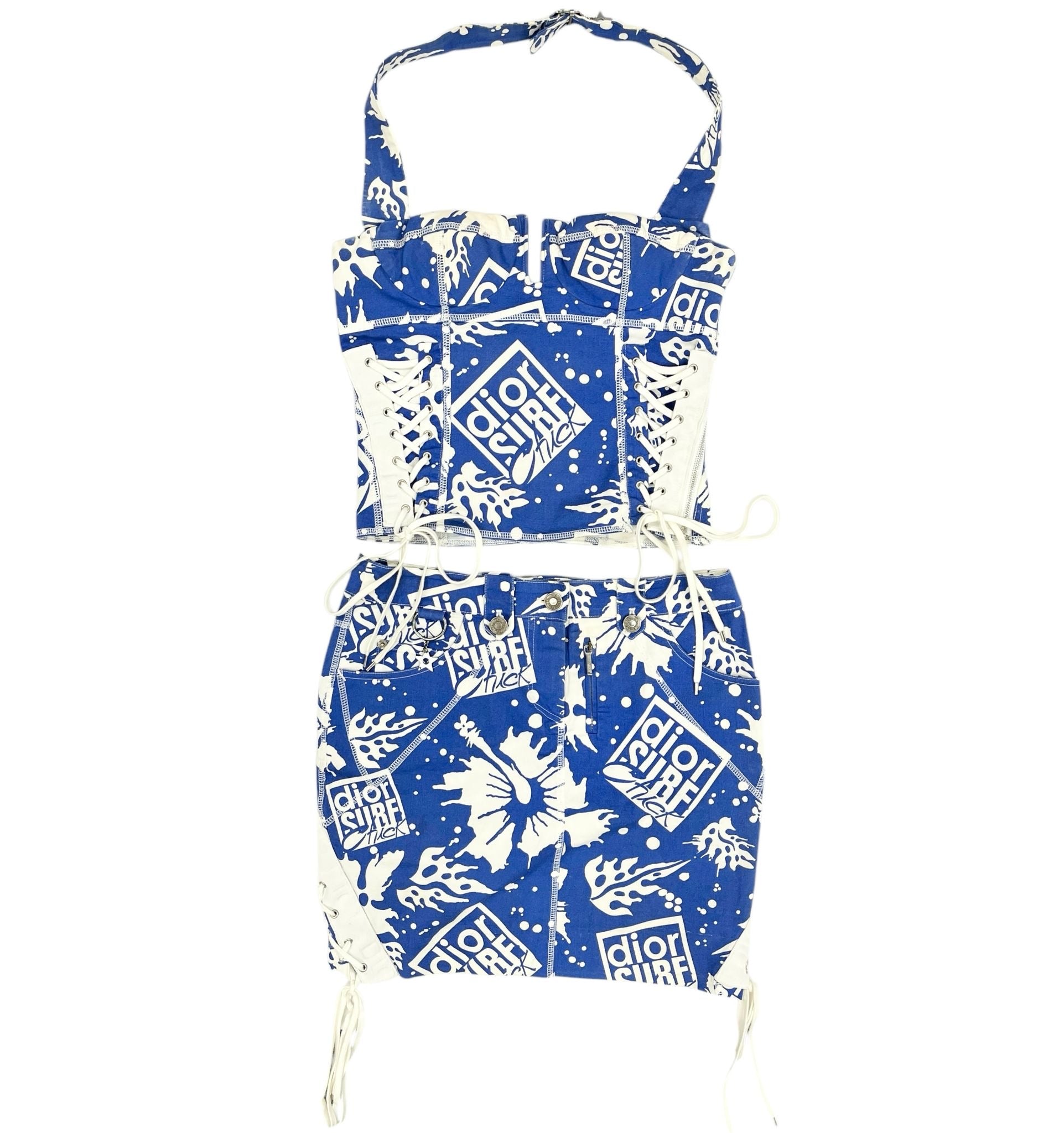 desert blue dress Dior Surf Chic Corsetted Halter + Skirt Set – Treasures of NYC