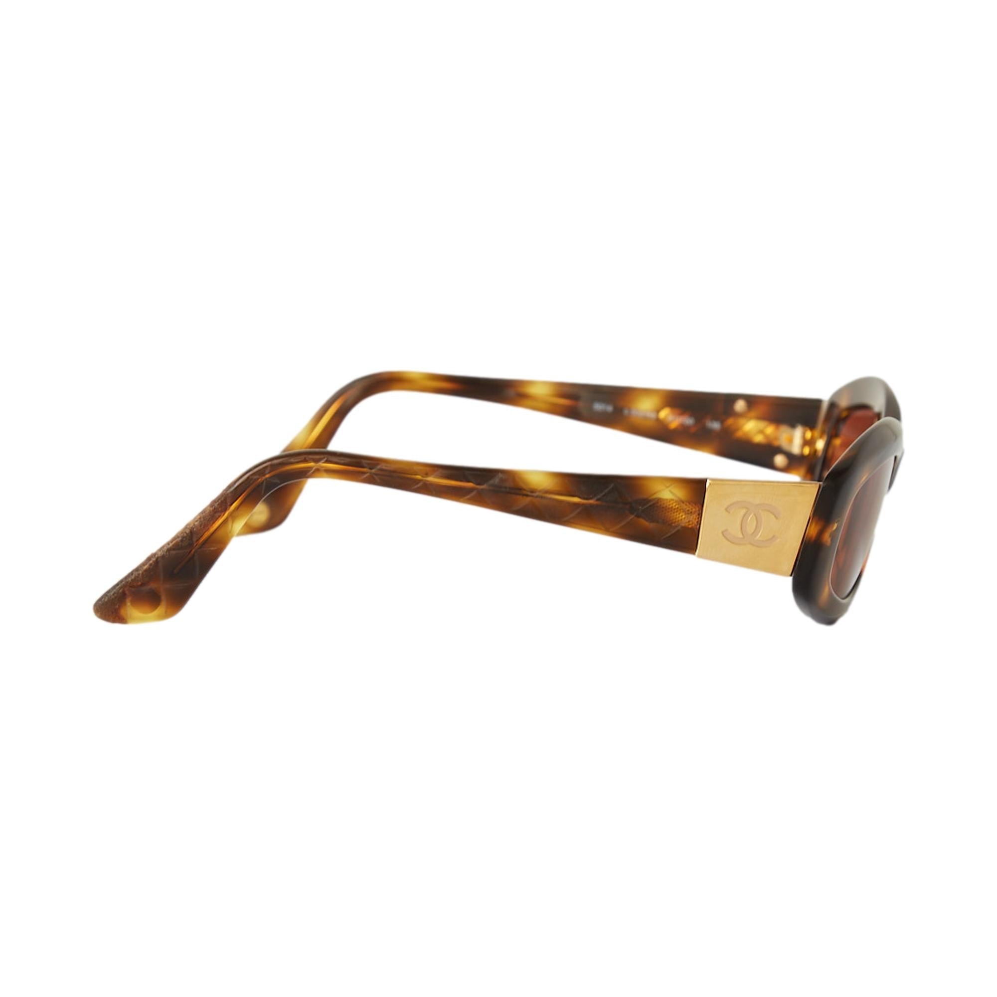 chanel goggles Chanel Quilted Tortoise Logo Sunglasses