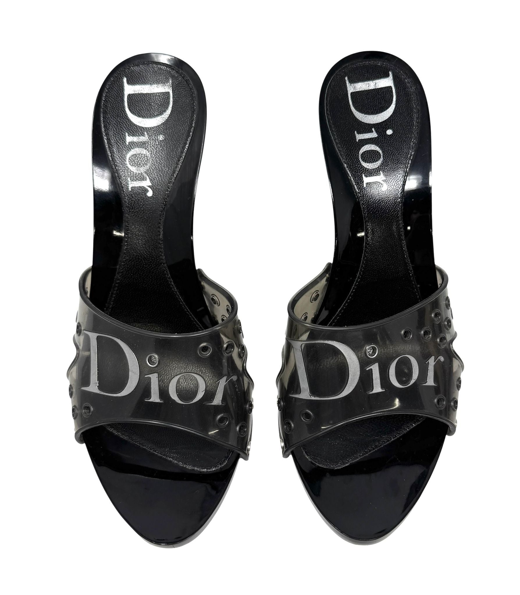 Dior ブラック ハイヒール・ミュール37.5 1/2 Dior Black Logo Jelly Heels – Treasures of NYC