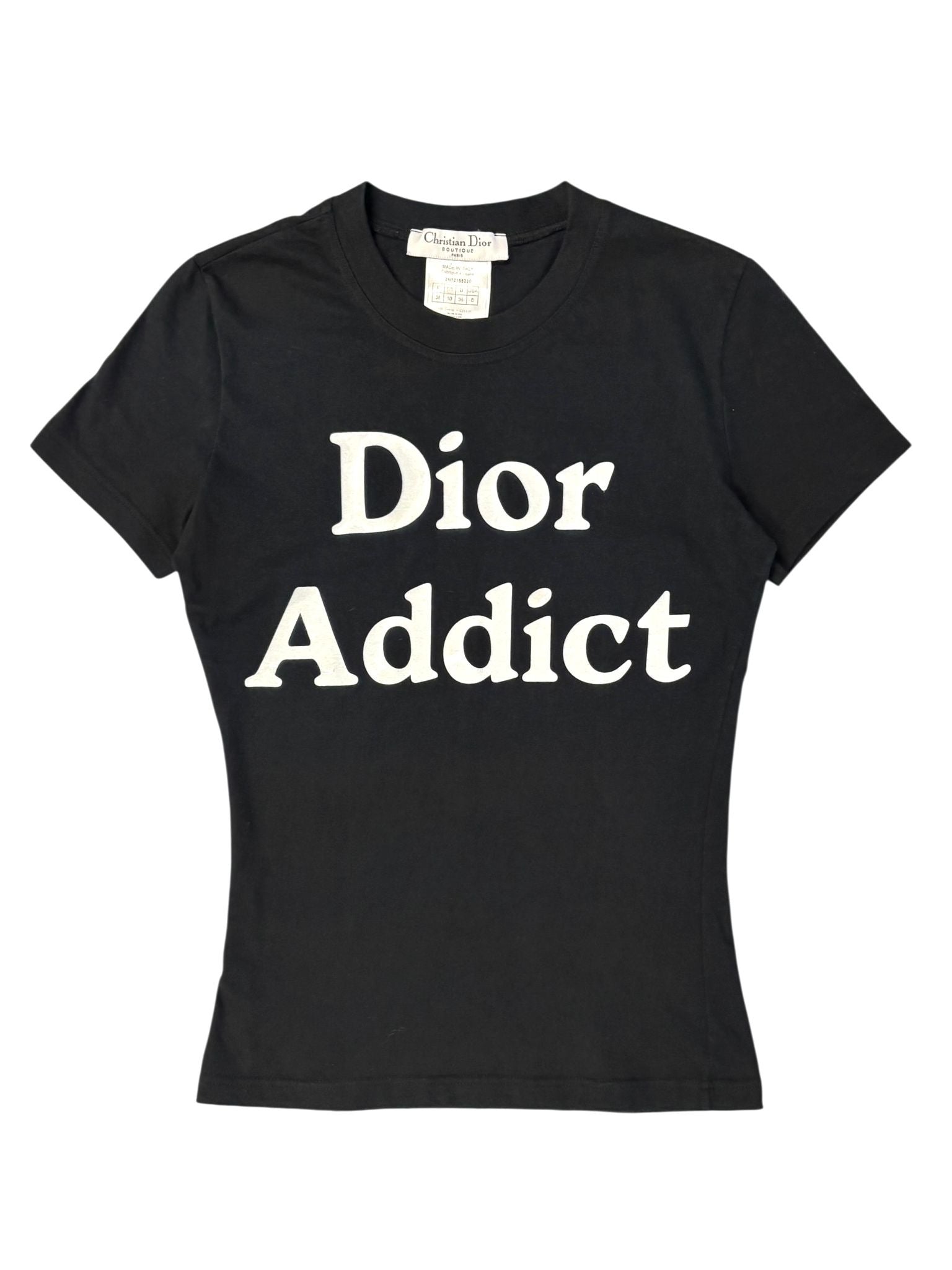 Christian Dior Dior Addict Tシャツ Dior Black Addict Logo Tee – Treasures of NYC