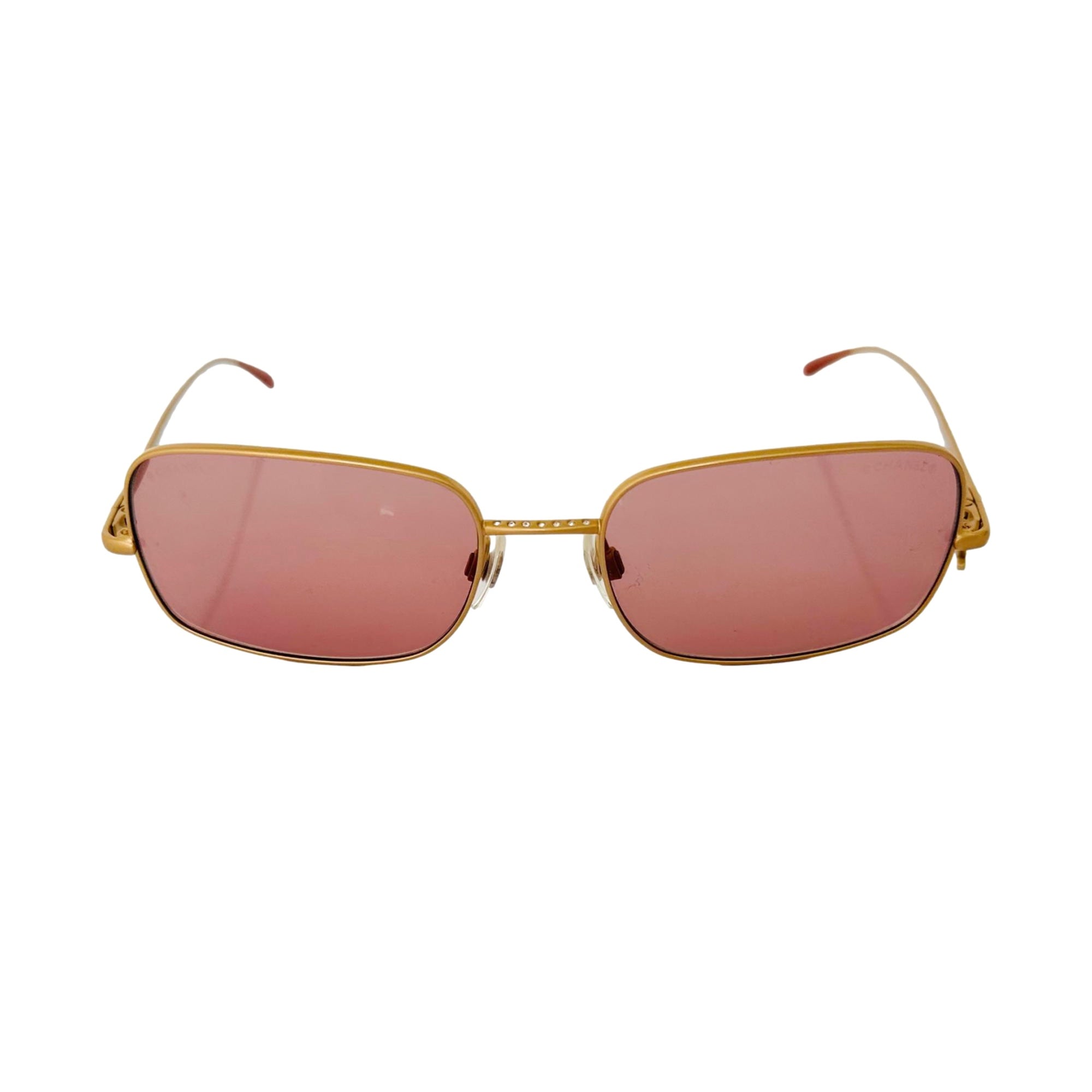 Chanel Pink Rhinestone Charm Sunglasses