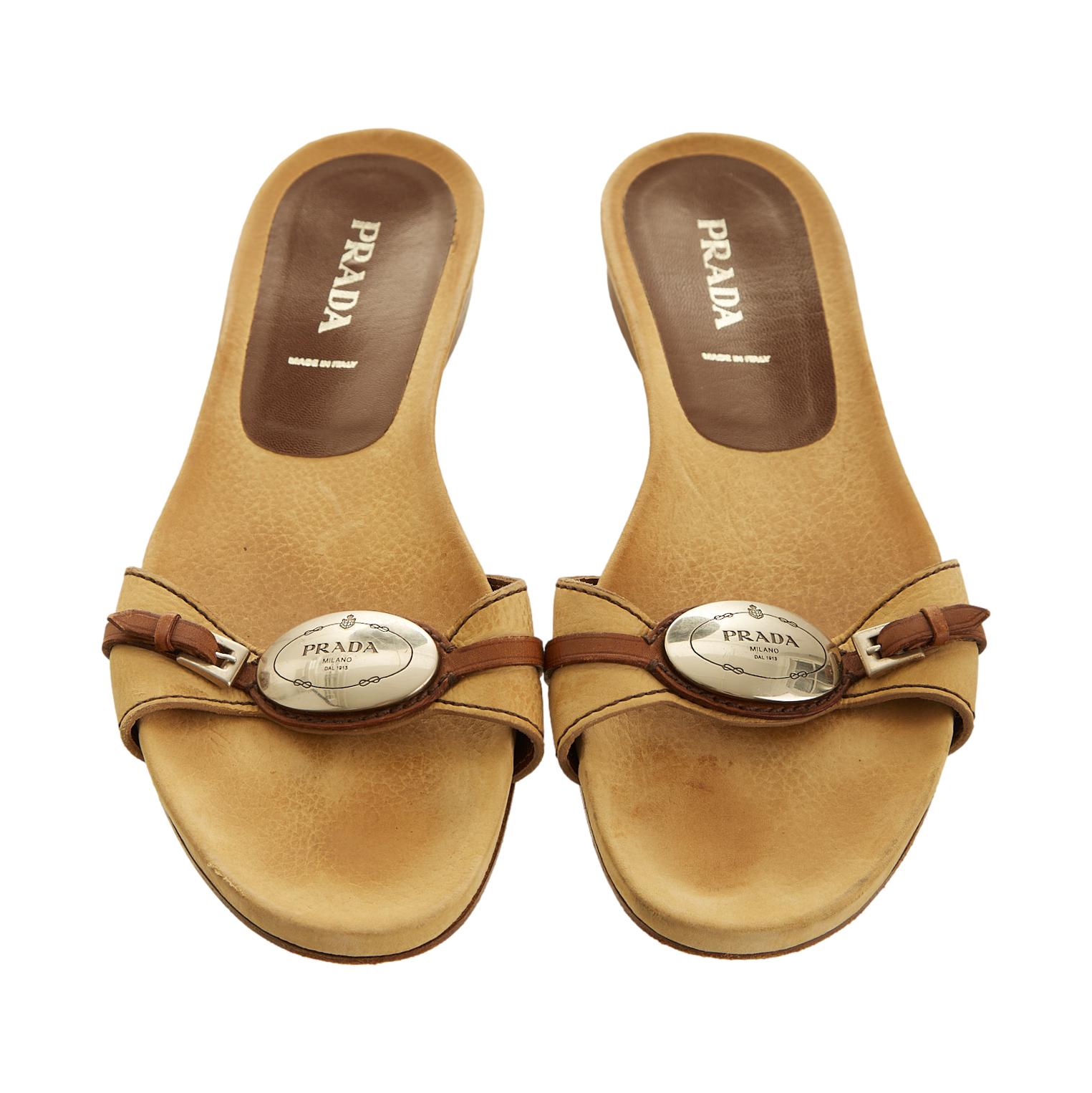 Prada best sale tan sandals