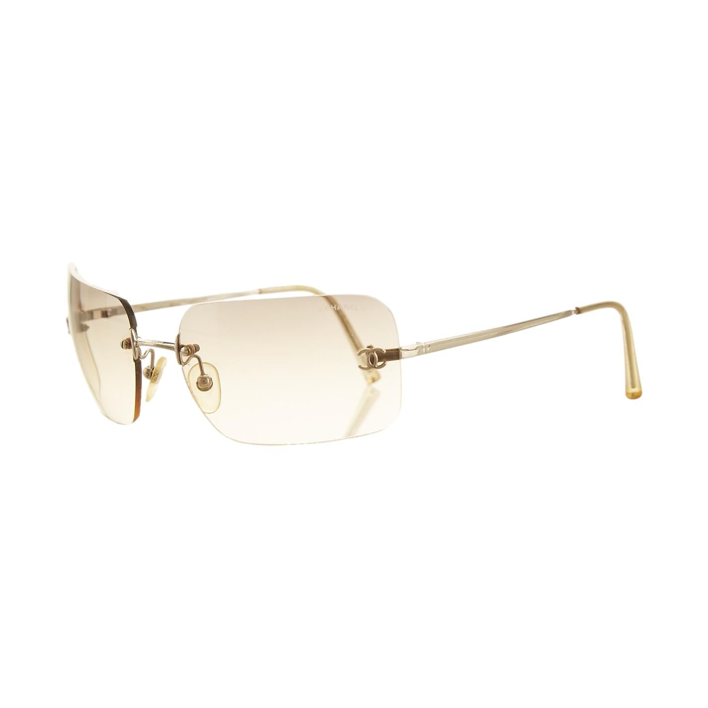 Chanel Silver Rimless Logo Sunglasses – Treasures of NYC