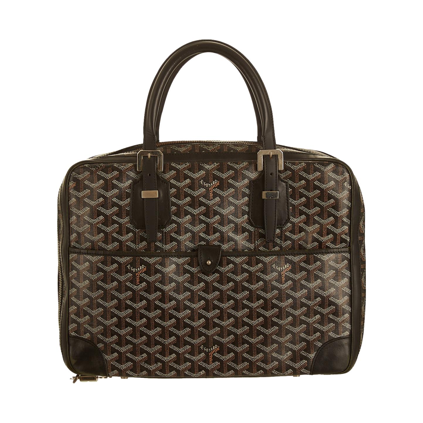 Goyard, Bags, Vintage Goyard Black Tan Leather Handbag