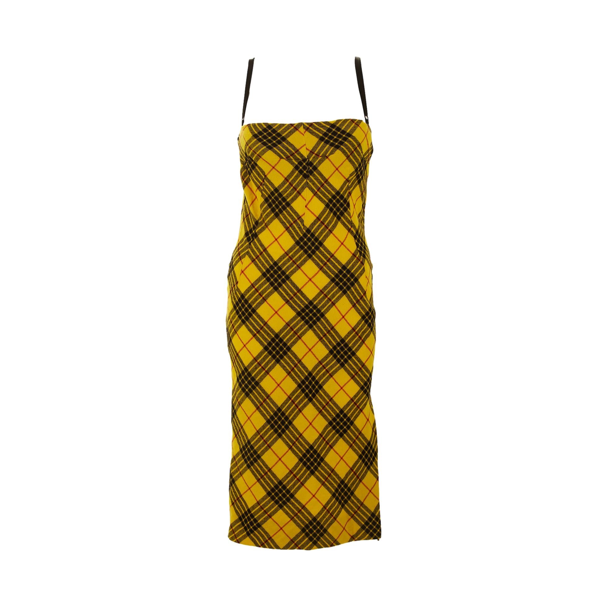 Dolce & Gabbana Yellow Plaid Dress Dolce & Gabbana Yellow Plaid Dress