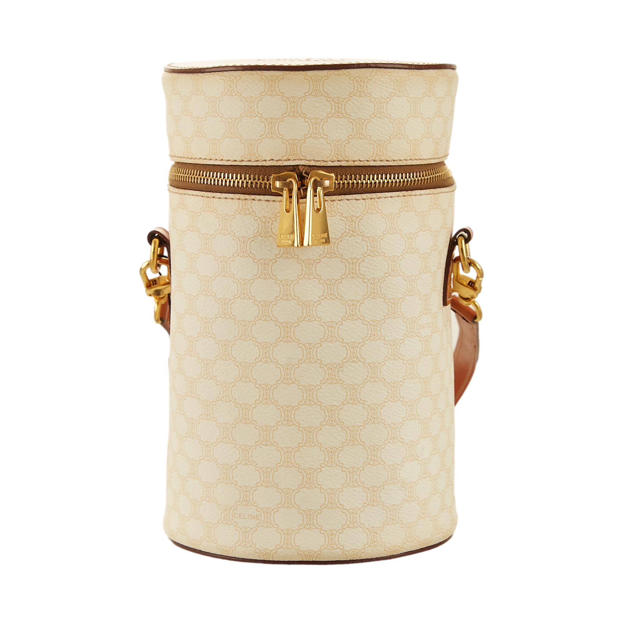 Vintage Celine White Logo Cylinder Bag – Treasures of NYC