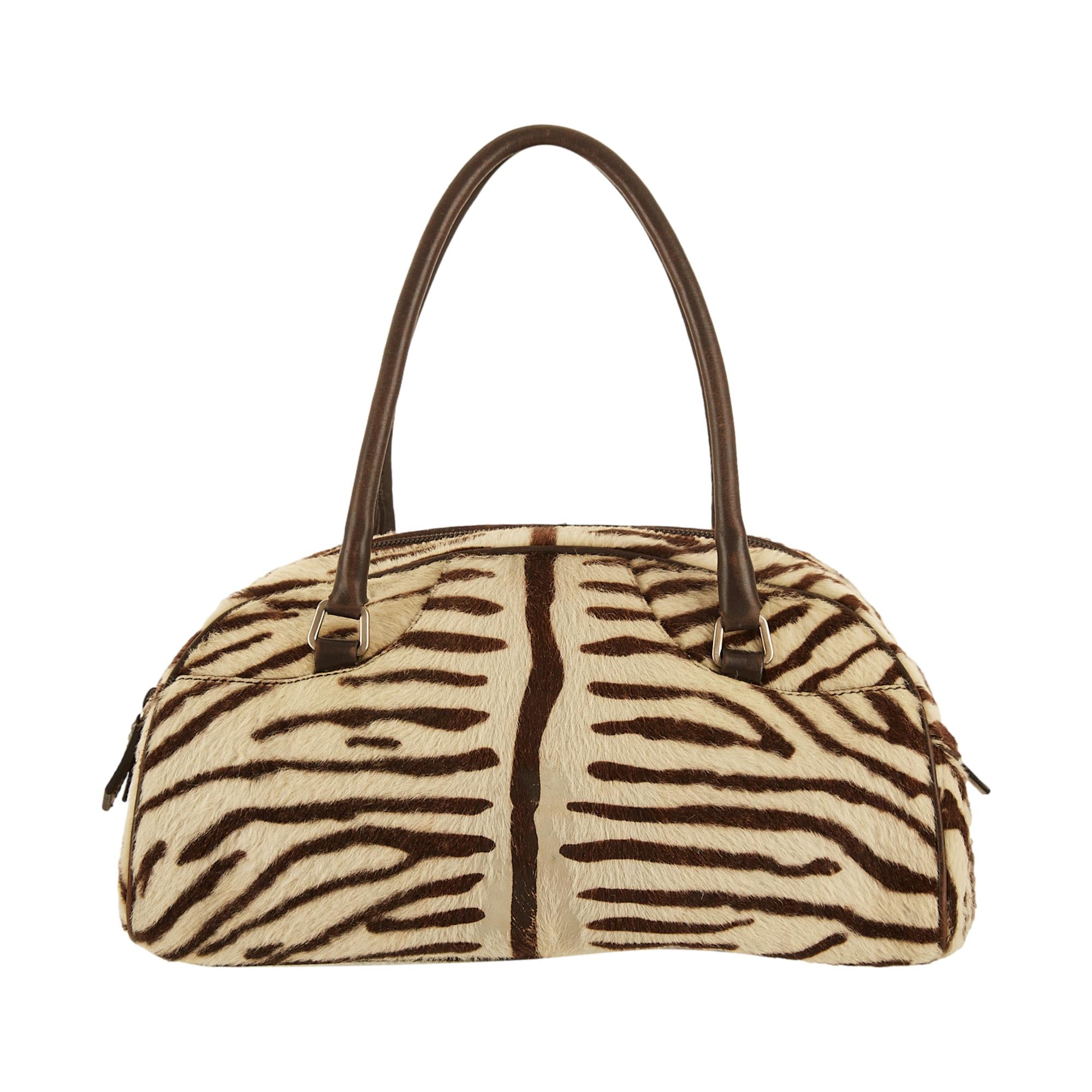 NWT Nadara Retro Zebra Glitter Vinyl Handbag outlet