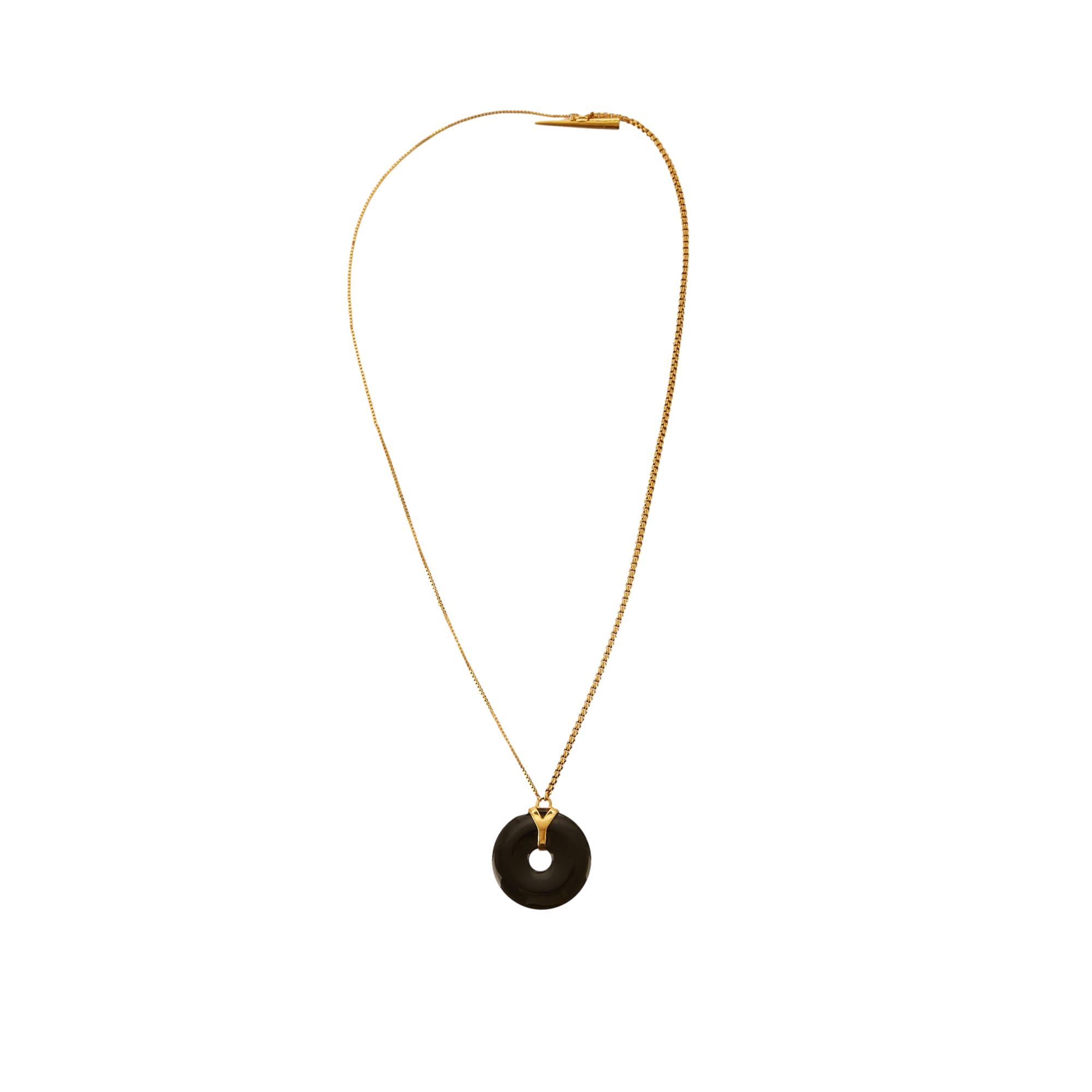 YSL Black Medallion Necklace