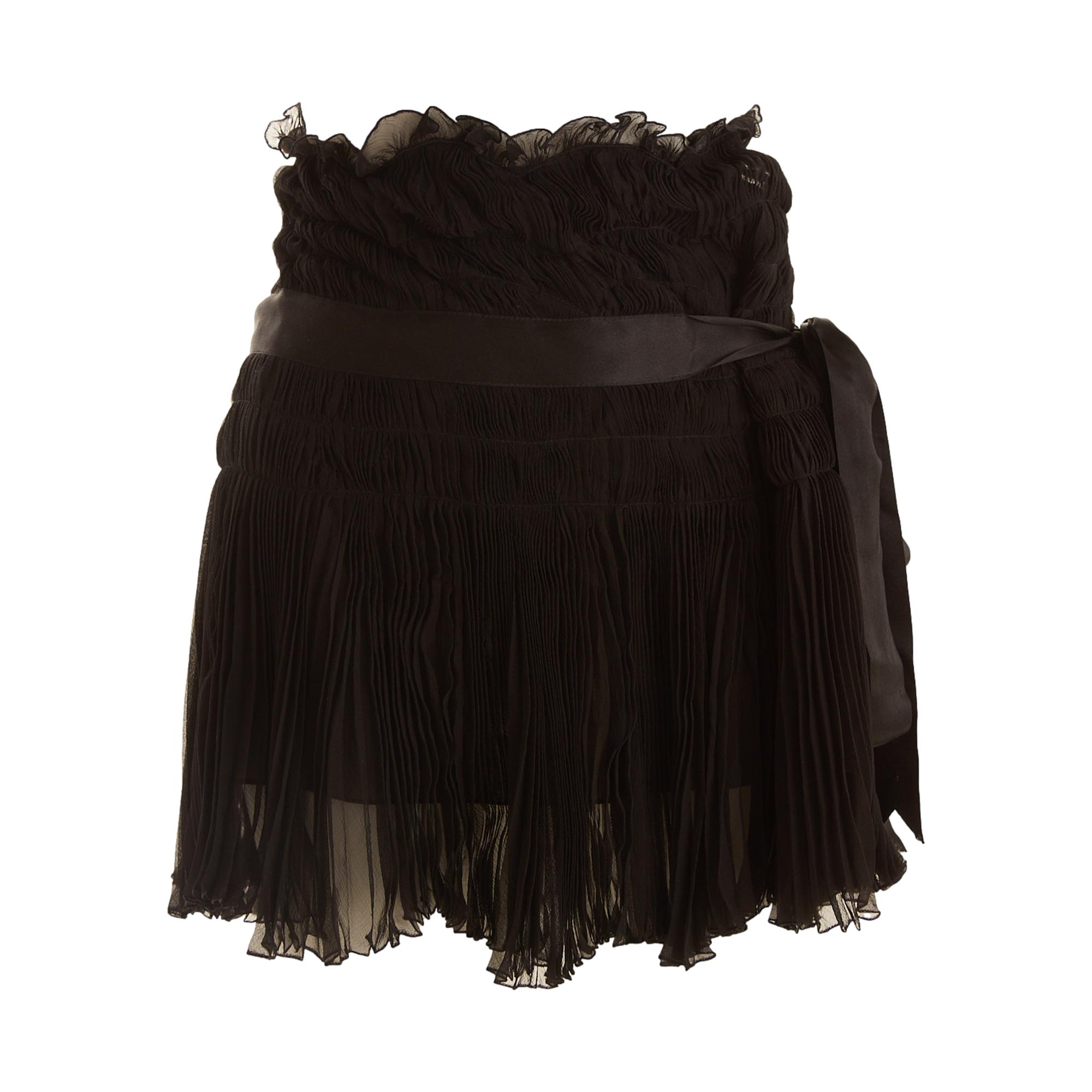 Dior Black Ruffle Ribbon Skirt