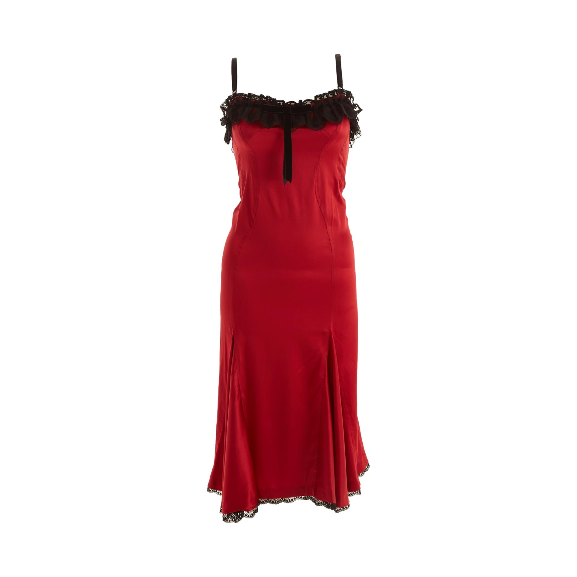 white christmas dresses Dolce & Gabbana Red Lace Corset Dress – Treasures of NYC