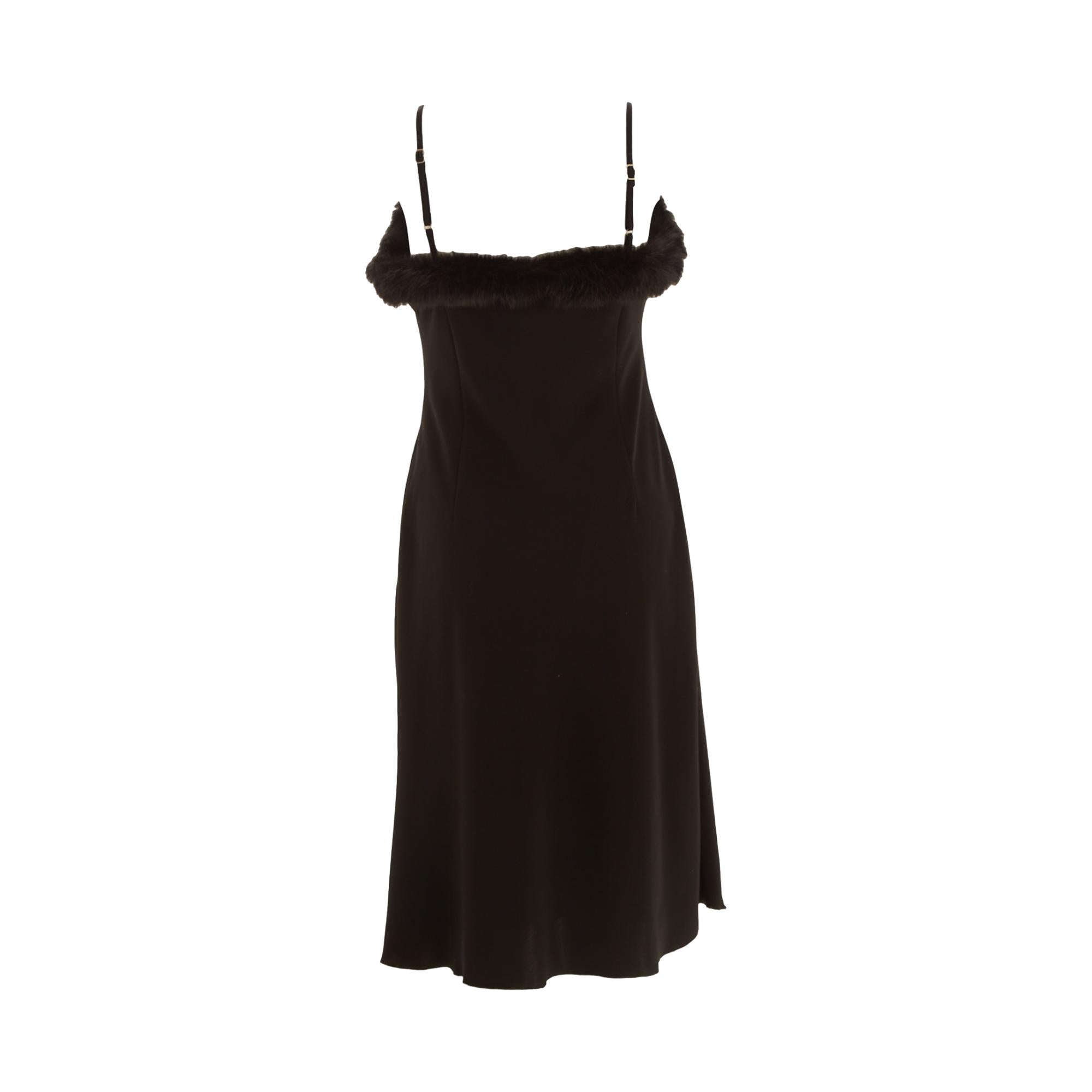 Moschino Black Fur Dress