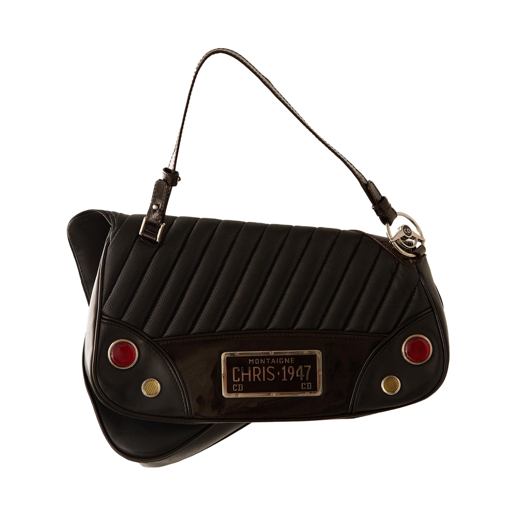 Christian dior black saddle bag on sale