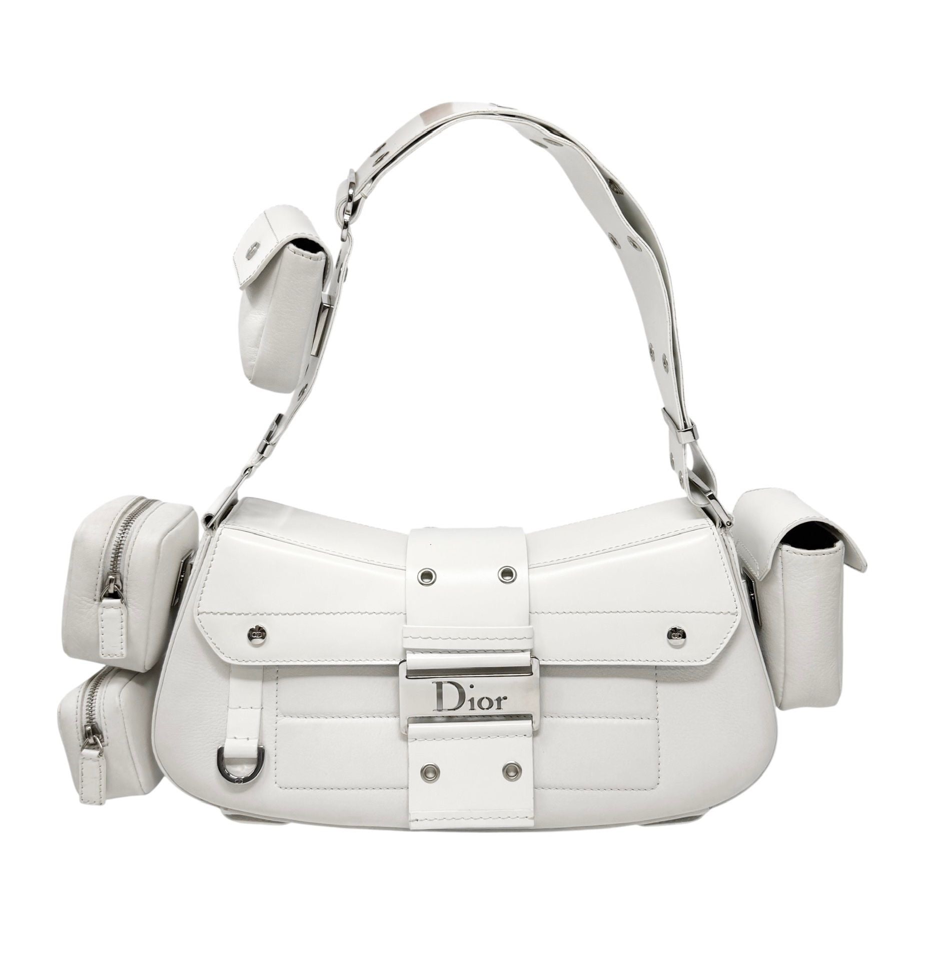 Dior White Leather Columbus Bag – Treasures of NYC
