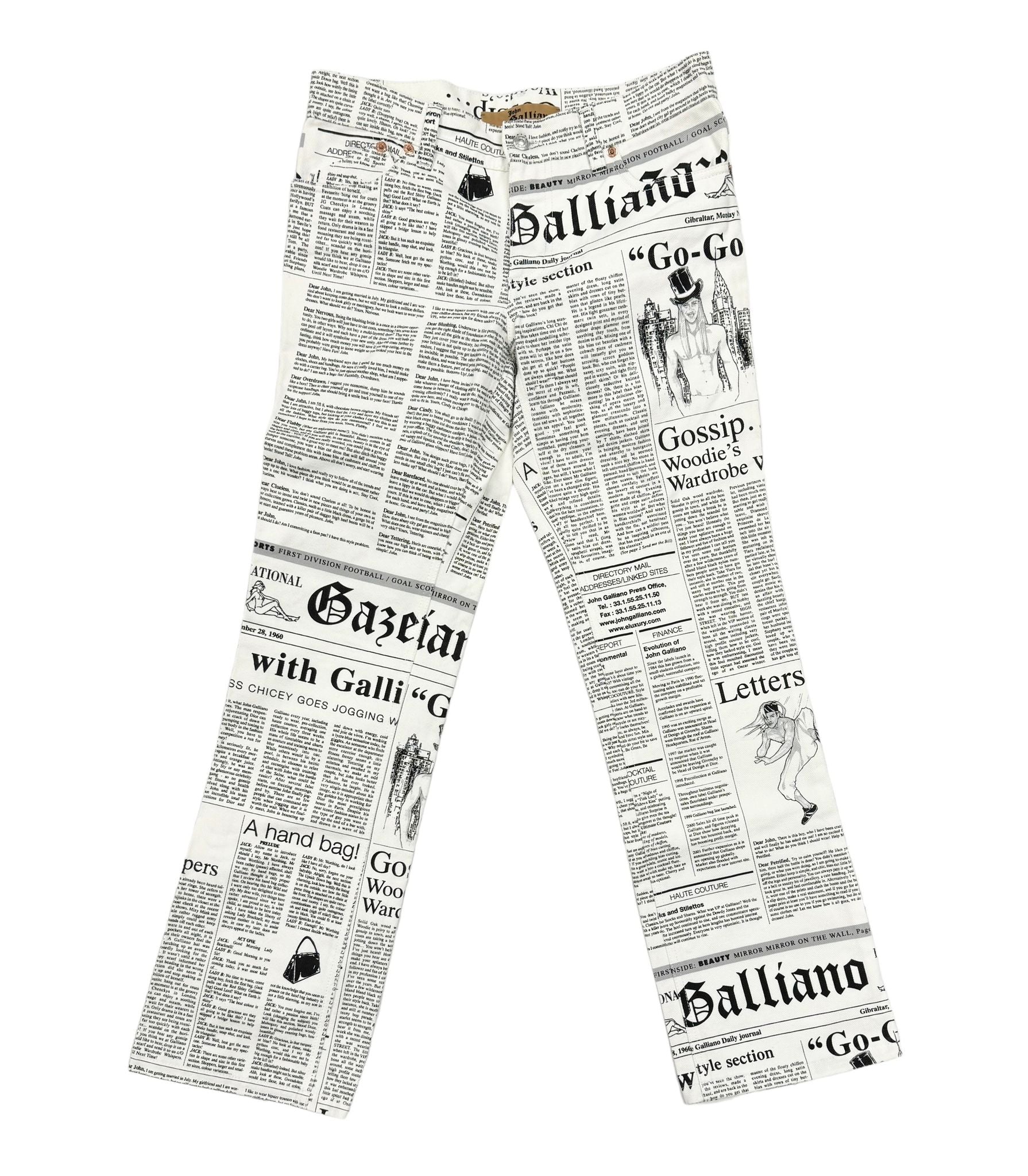 AUTHENTIC JOHN GALLIANO SOLID WHITE COTTON WOMEN'S PANTS-SIZE:US 6