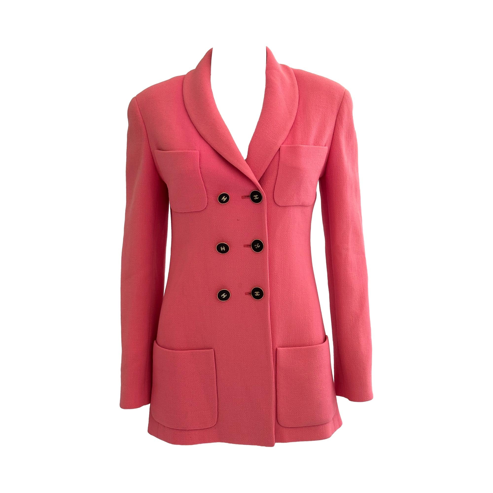 Chanel Pink Logo Button Jacket – Treasures of NYC