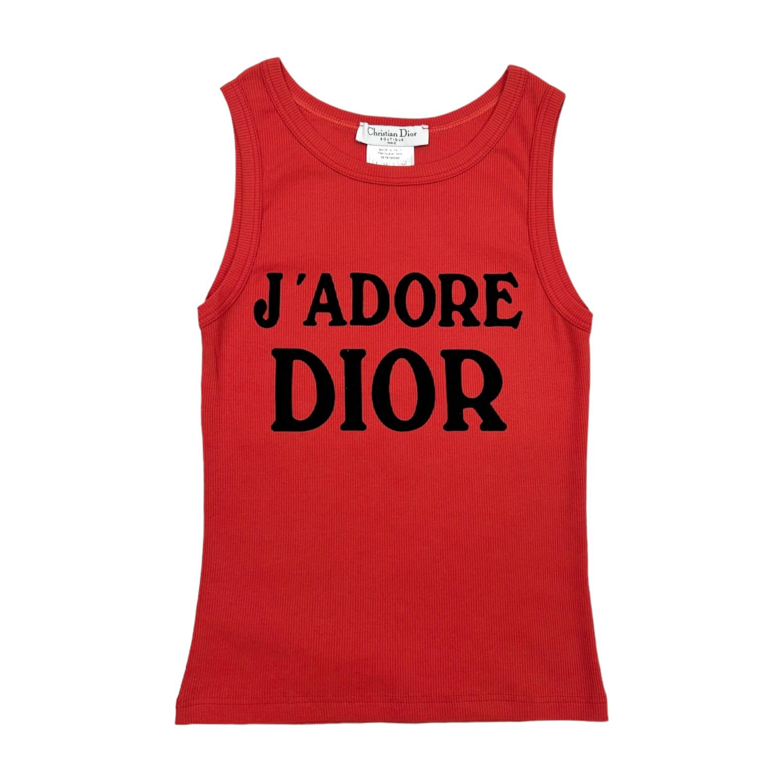 Dior J'adore White Ribbed Tank Top