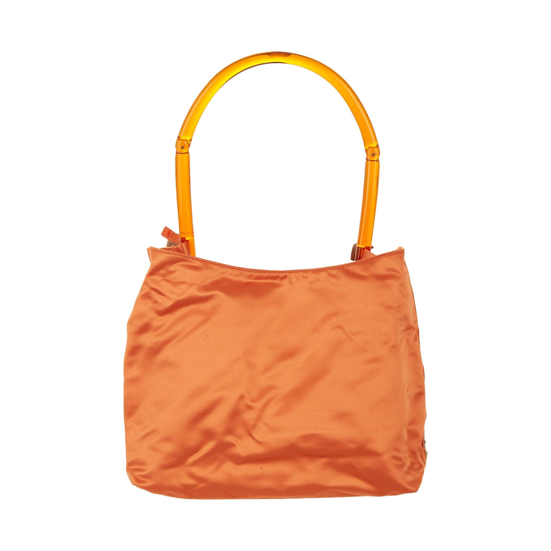 Prada Orange Satin Top Handle Bag – Treasures of NYC