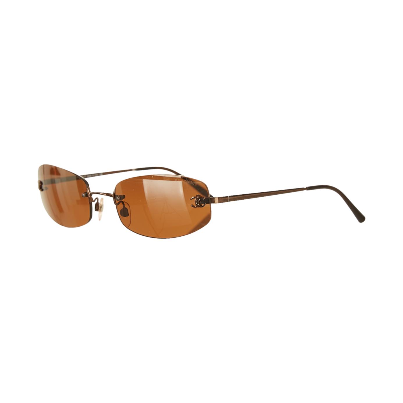 Chanel Brown Rimless Logo Sunglasses – Treasures of NYC