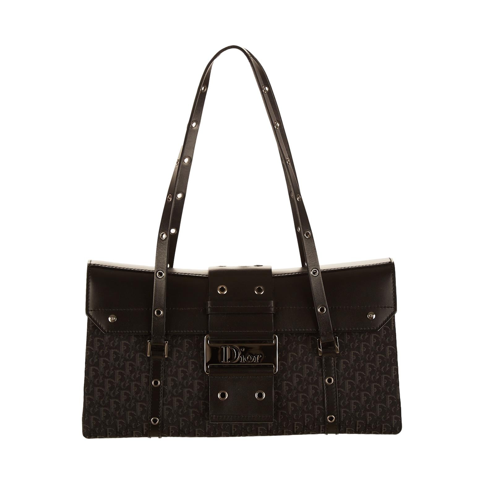 Vintage Dior Black Logo Mini Leather Shoulder Bag – Treasures of NYC