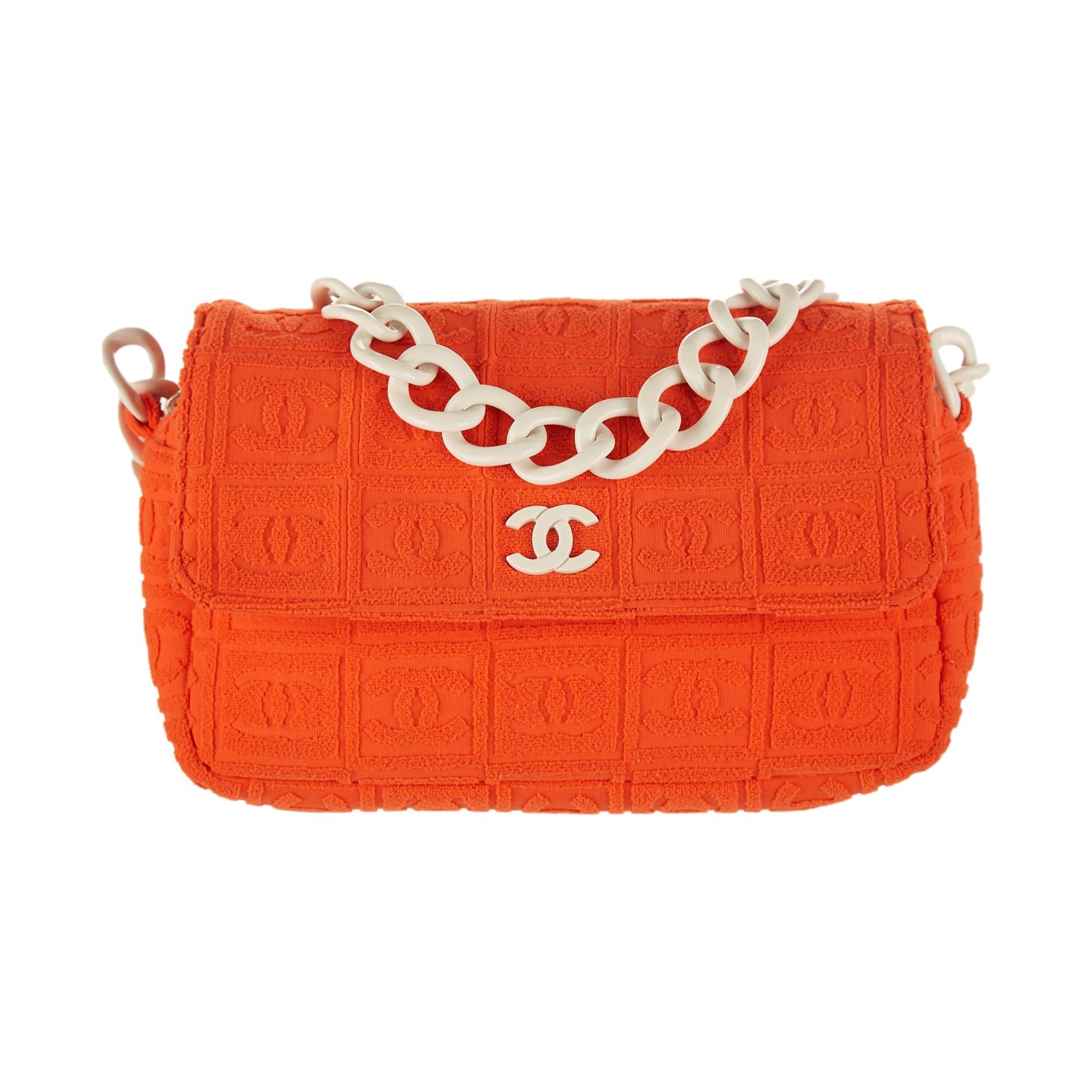 Chanel Orange Terry Cloth Mini Bag