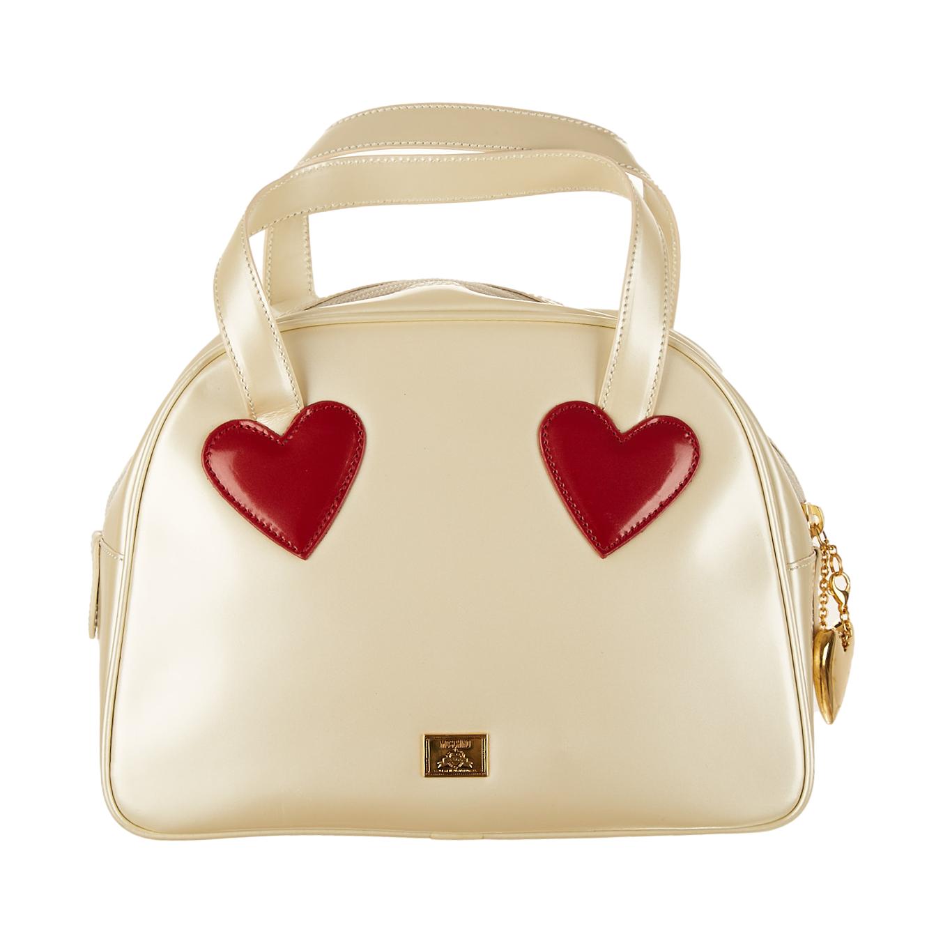Moschino Heart-shaped Leather Tote Bag in Brown